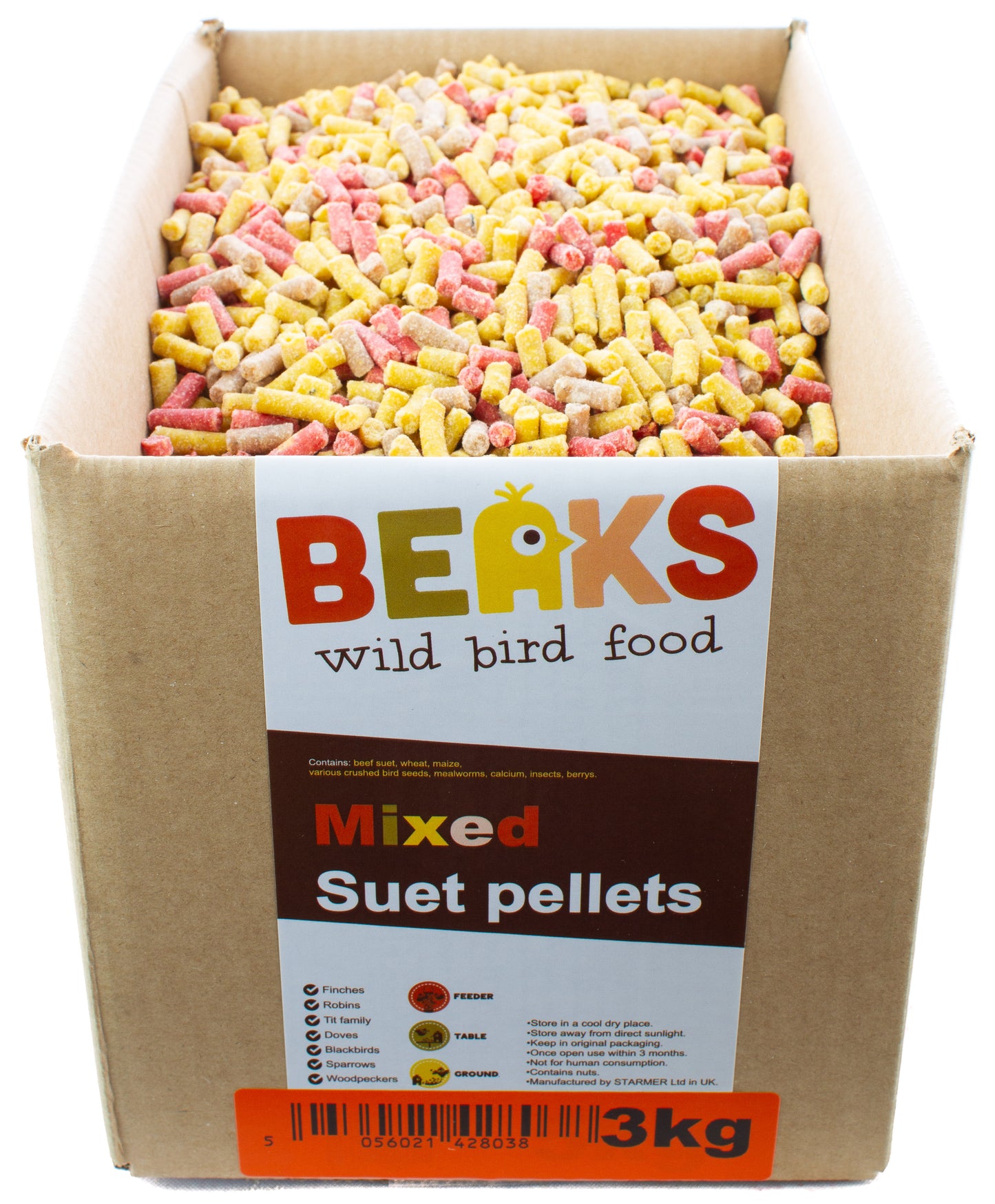 3kg suet feed pellets plus suet & seeds mixed birdseed