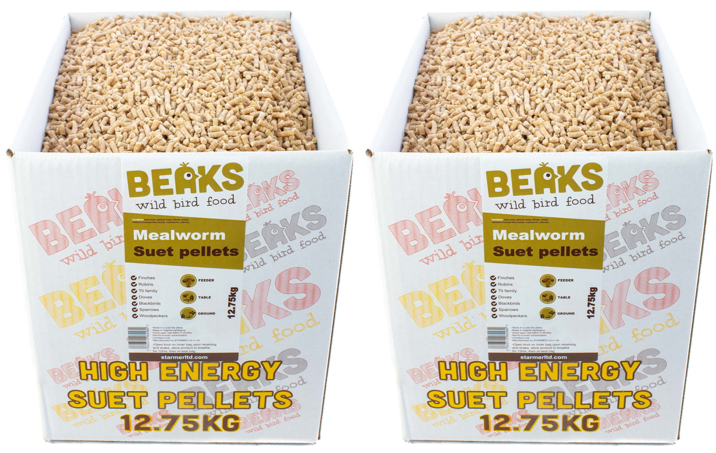 25kg MEALWORM high energy suet feed pellets for wild garden birds