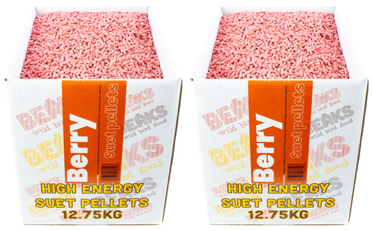 25kg WILD BERRY high energy suet feed pellets for wild garden birds