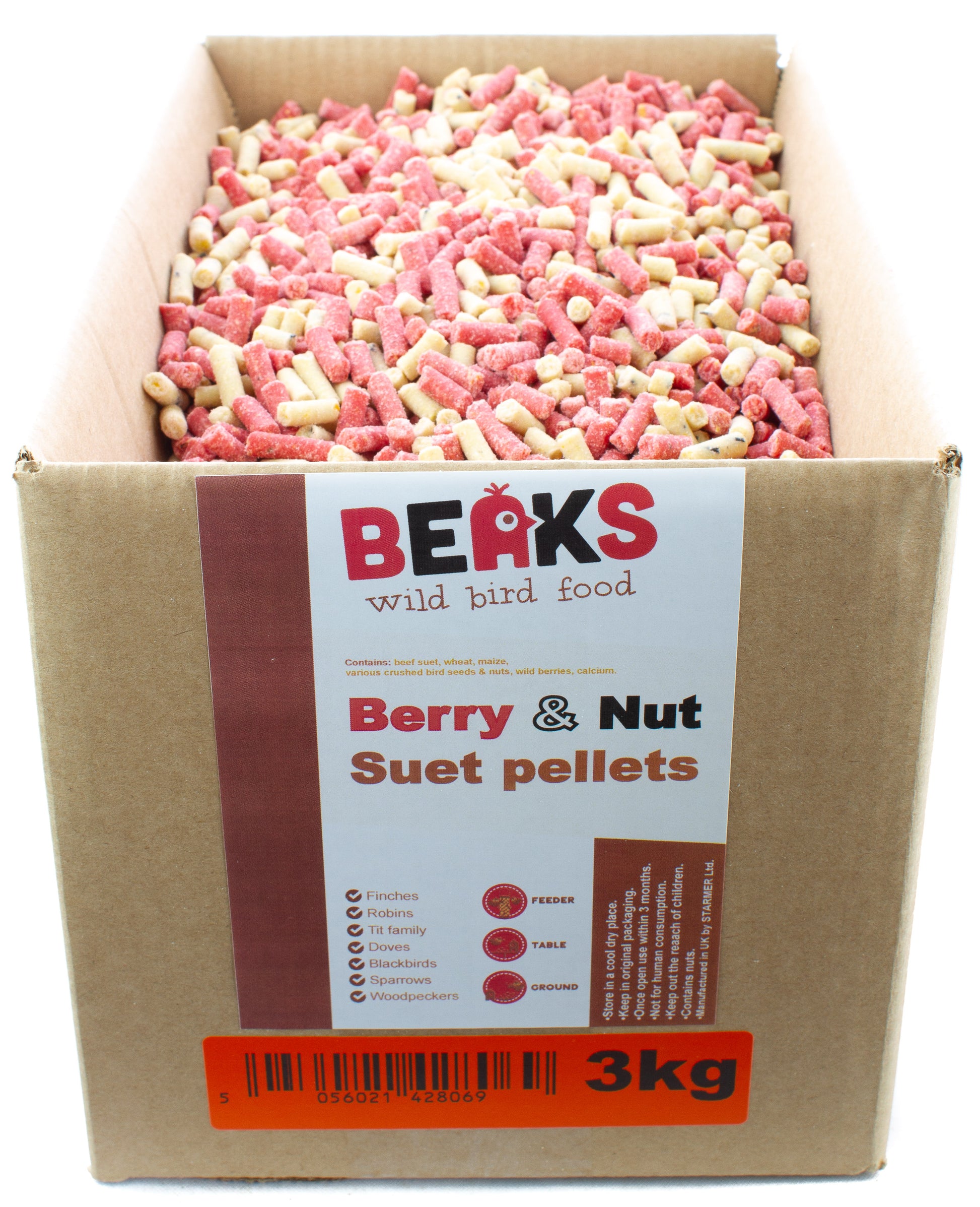 3kg suet feed pellets plus suet & seeds mixed birdseed