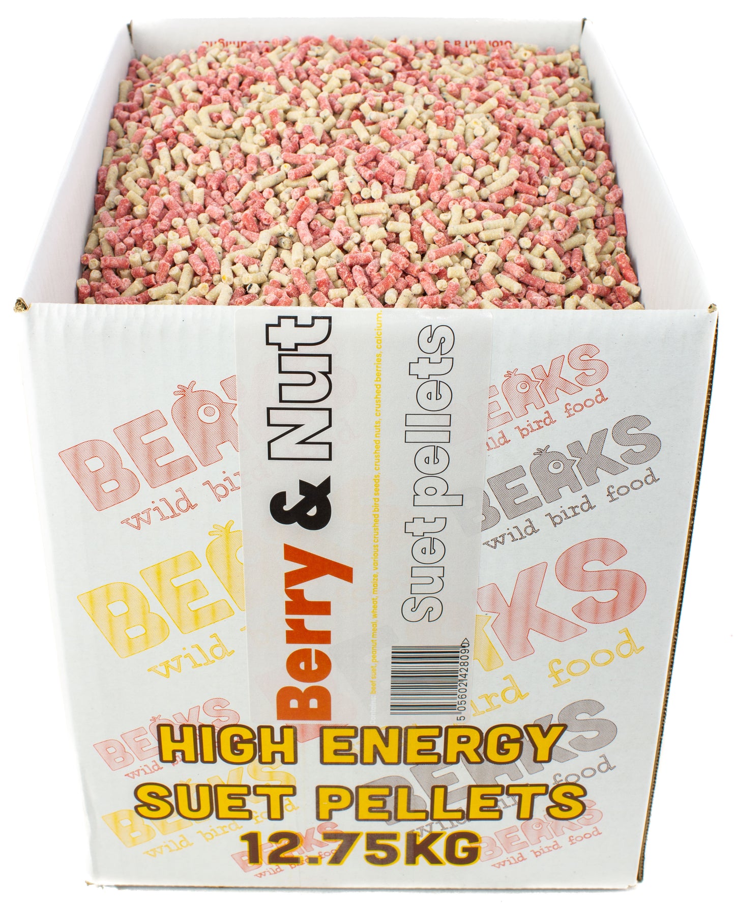 12.75kg BERRY & NUT high energy suet feed pellets for wild garden birds
