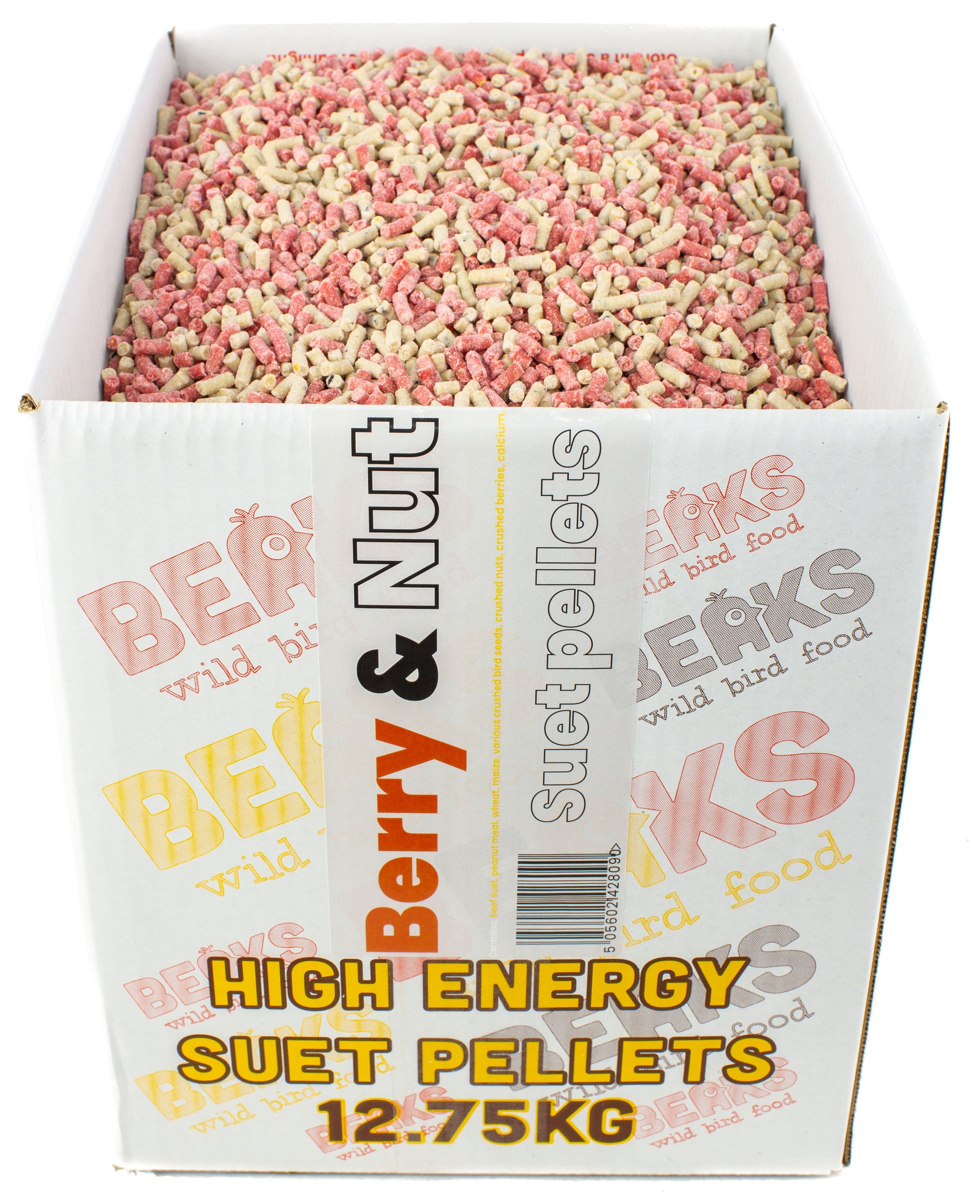 12.75kg BERRY & NUT high energy suet feed pellets for wild garden birds