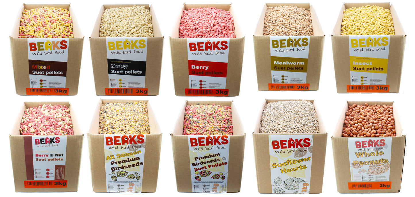 3kg suet feed pellets plus suet & seeds mixed birdseed