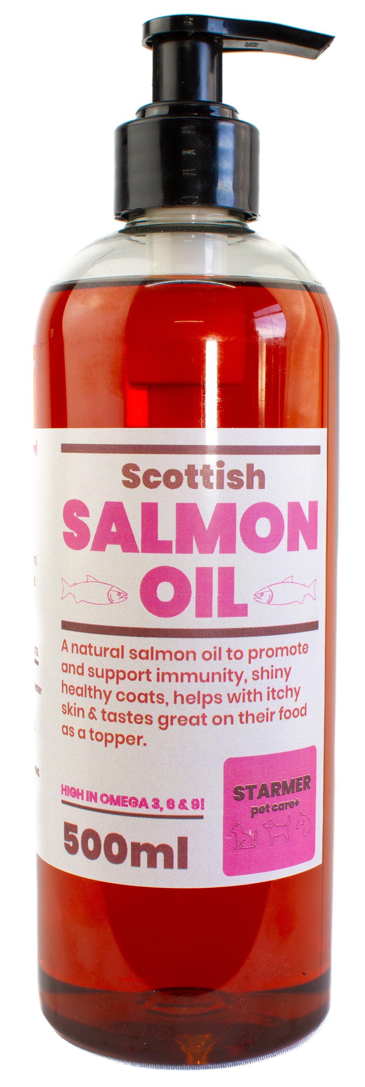 Pure Salmon oil for cats dogs horses & pets 500ml