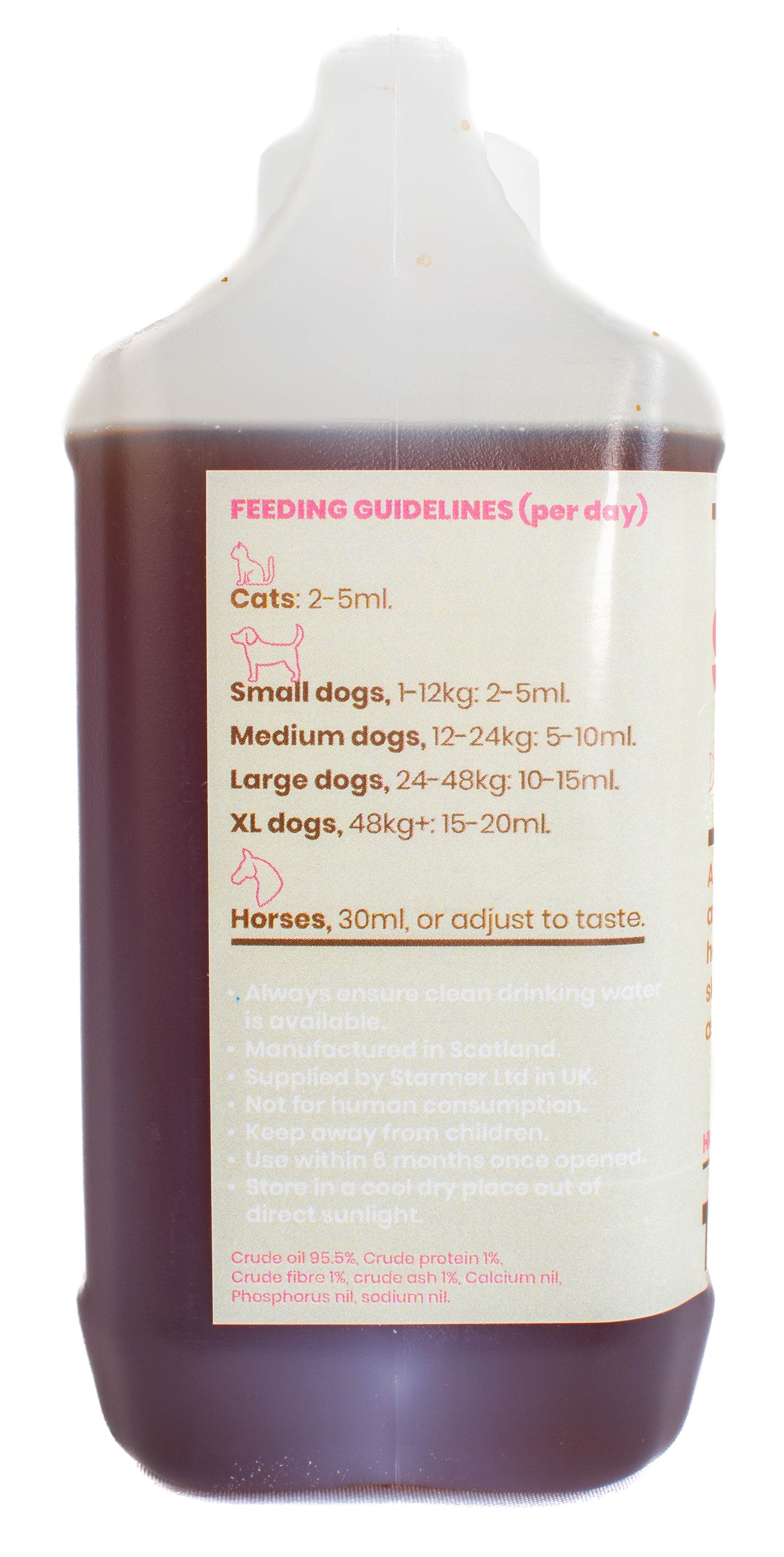 Pure Salmon oil for cats dogs horses & pets 1ltr