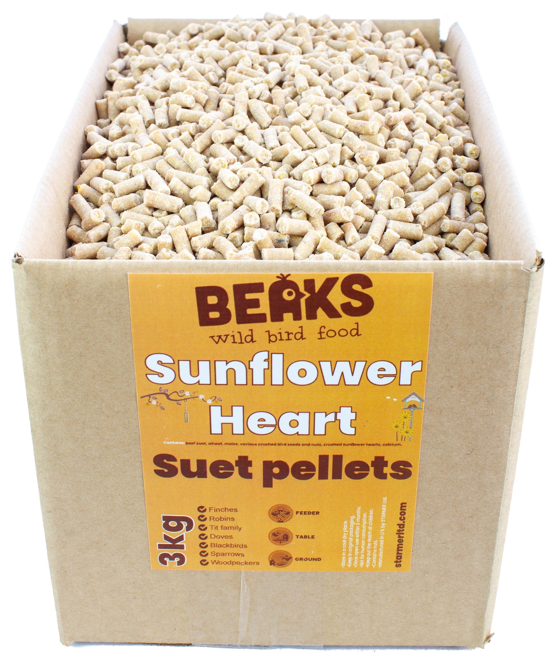 3kg suet feed pellets plus suet & seeds mixed birdseed