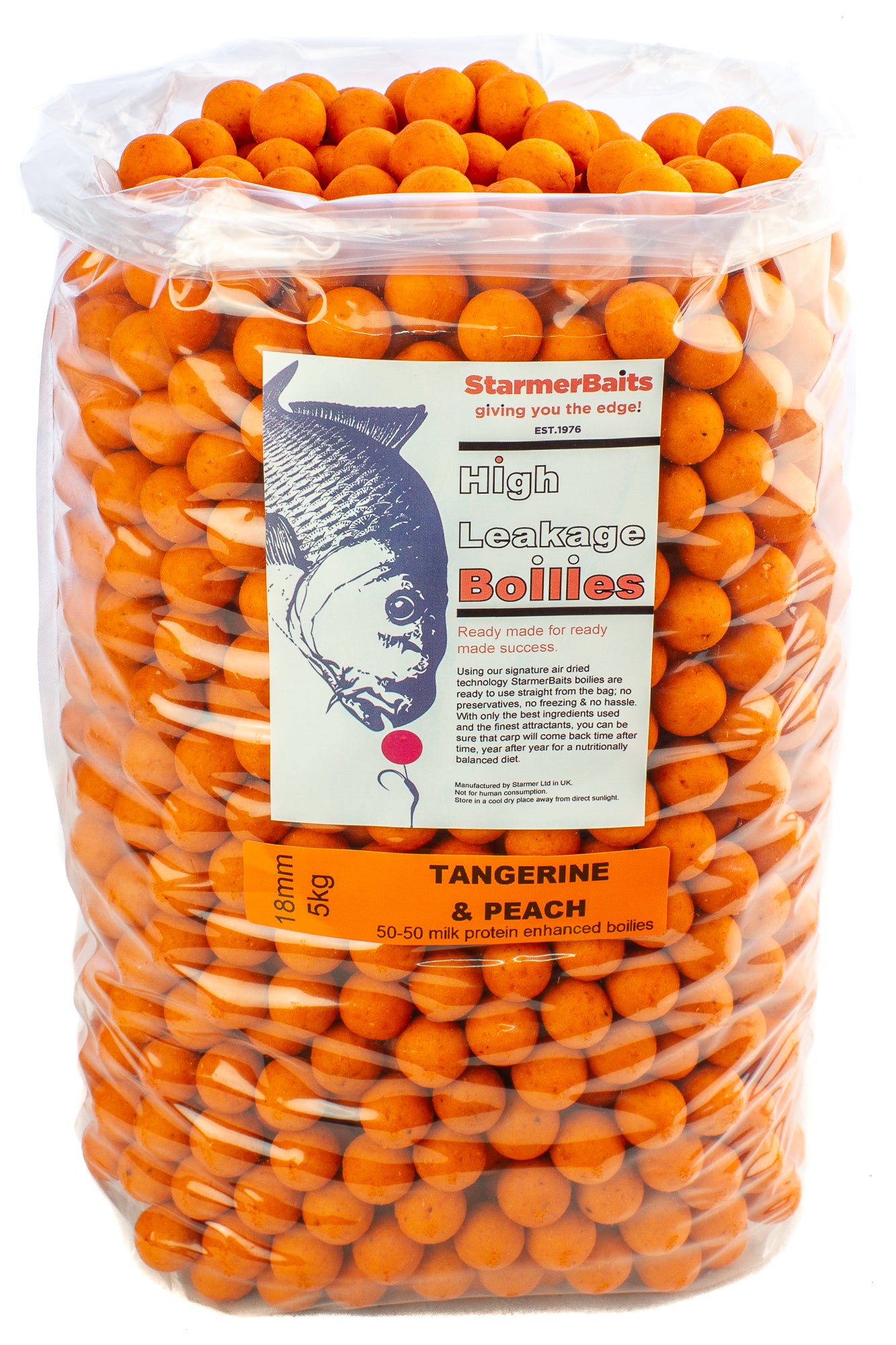 Tangerine peach boilies 18mm