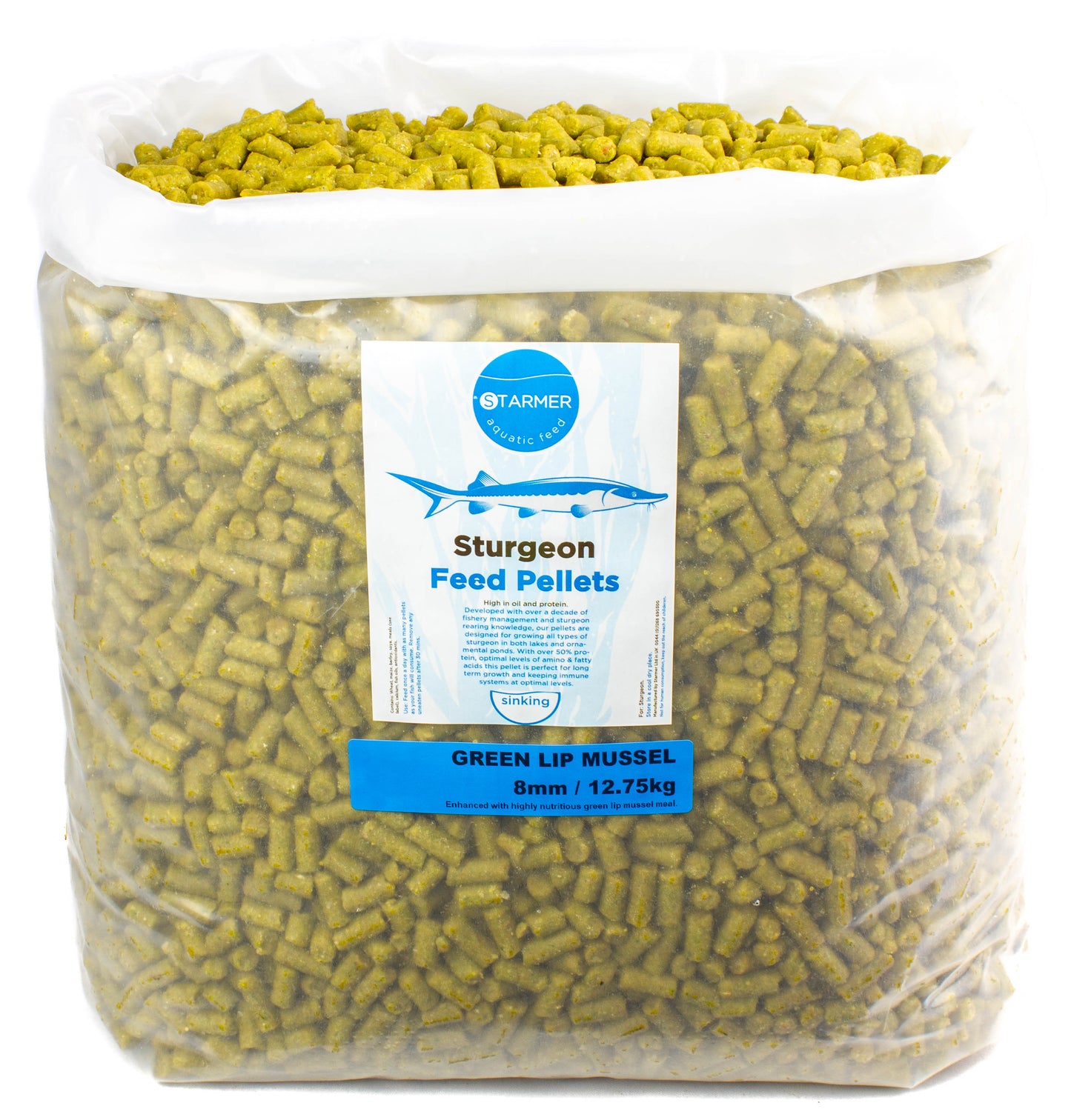 8mm GREEN LIP MUSSEL sturgeon pellets