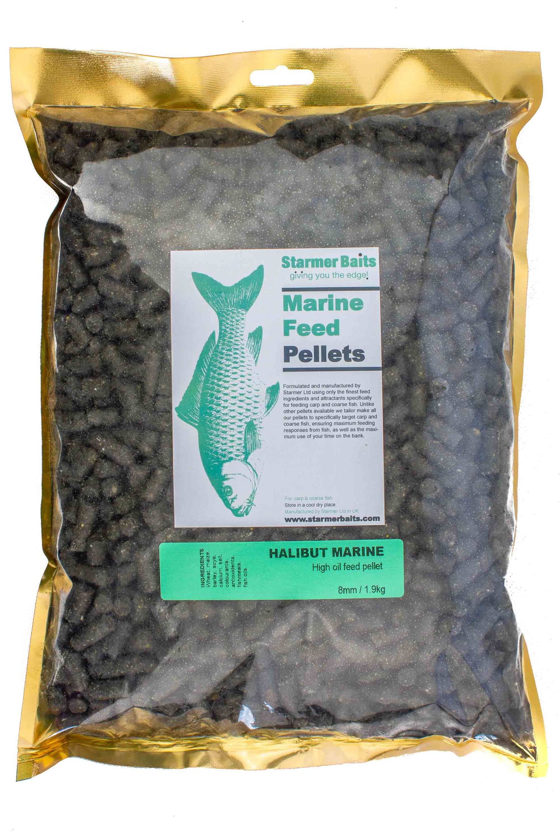 8mm Halibut marine sinking feed pellets