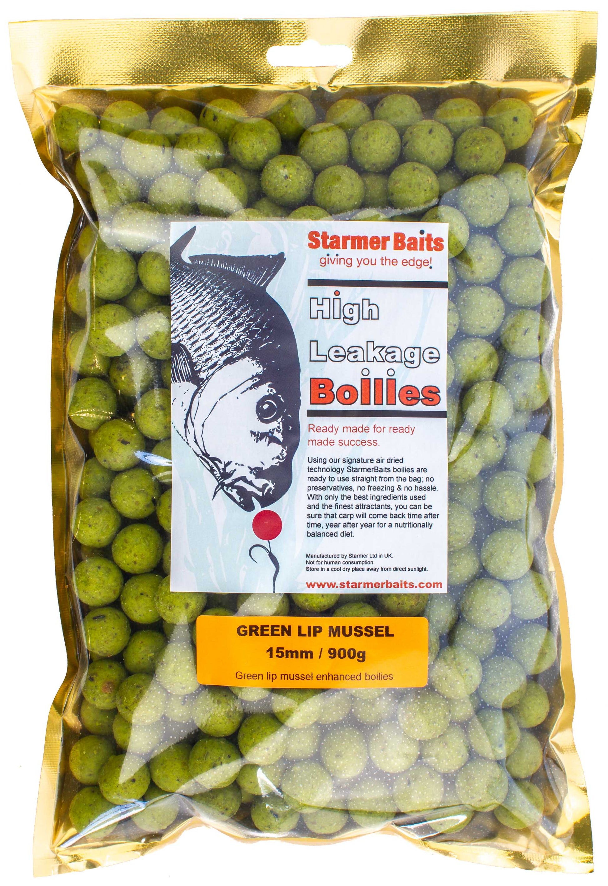 Green lip mussel boilies 15mm