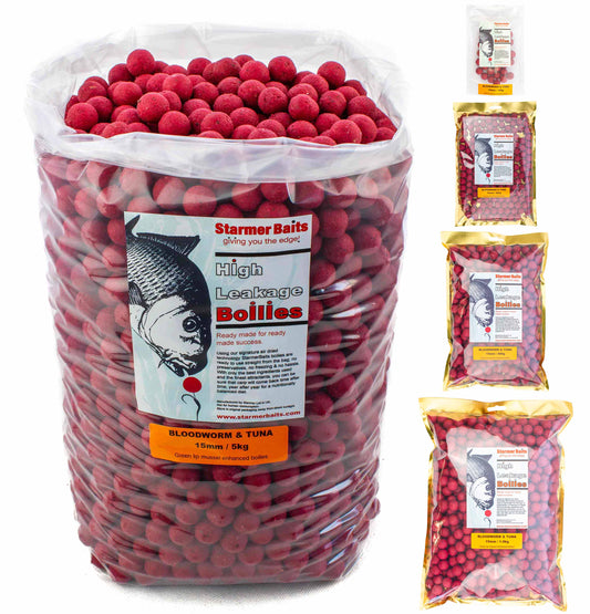 Bloodworm & tuna boilies 15mm