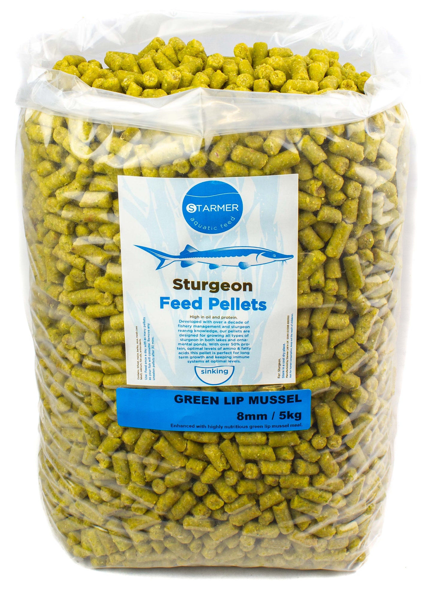 8mm GREEN LIP MUSSEL sturgeon pellets