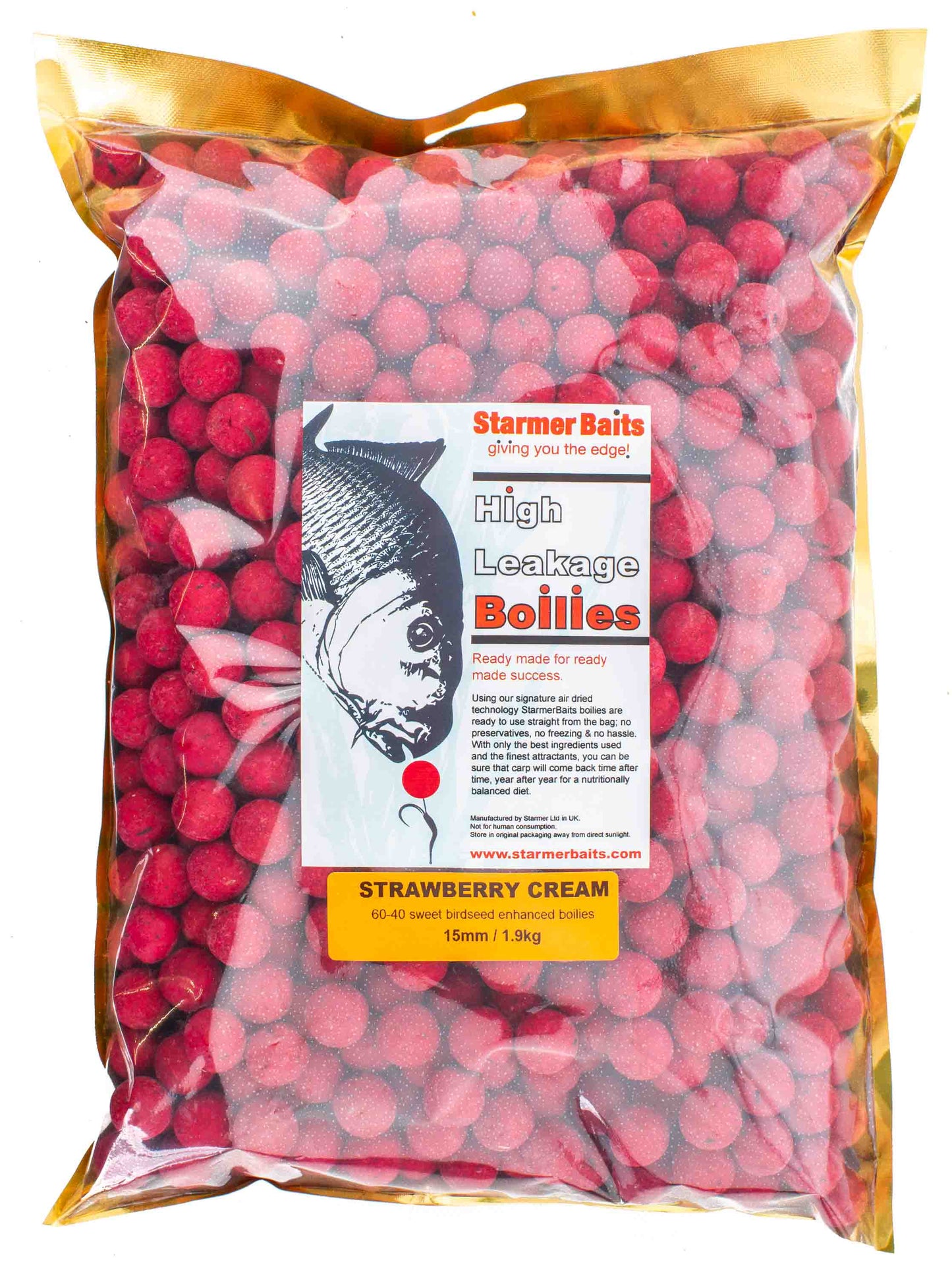 Strawberry cream boilies 15mm