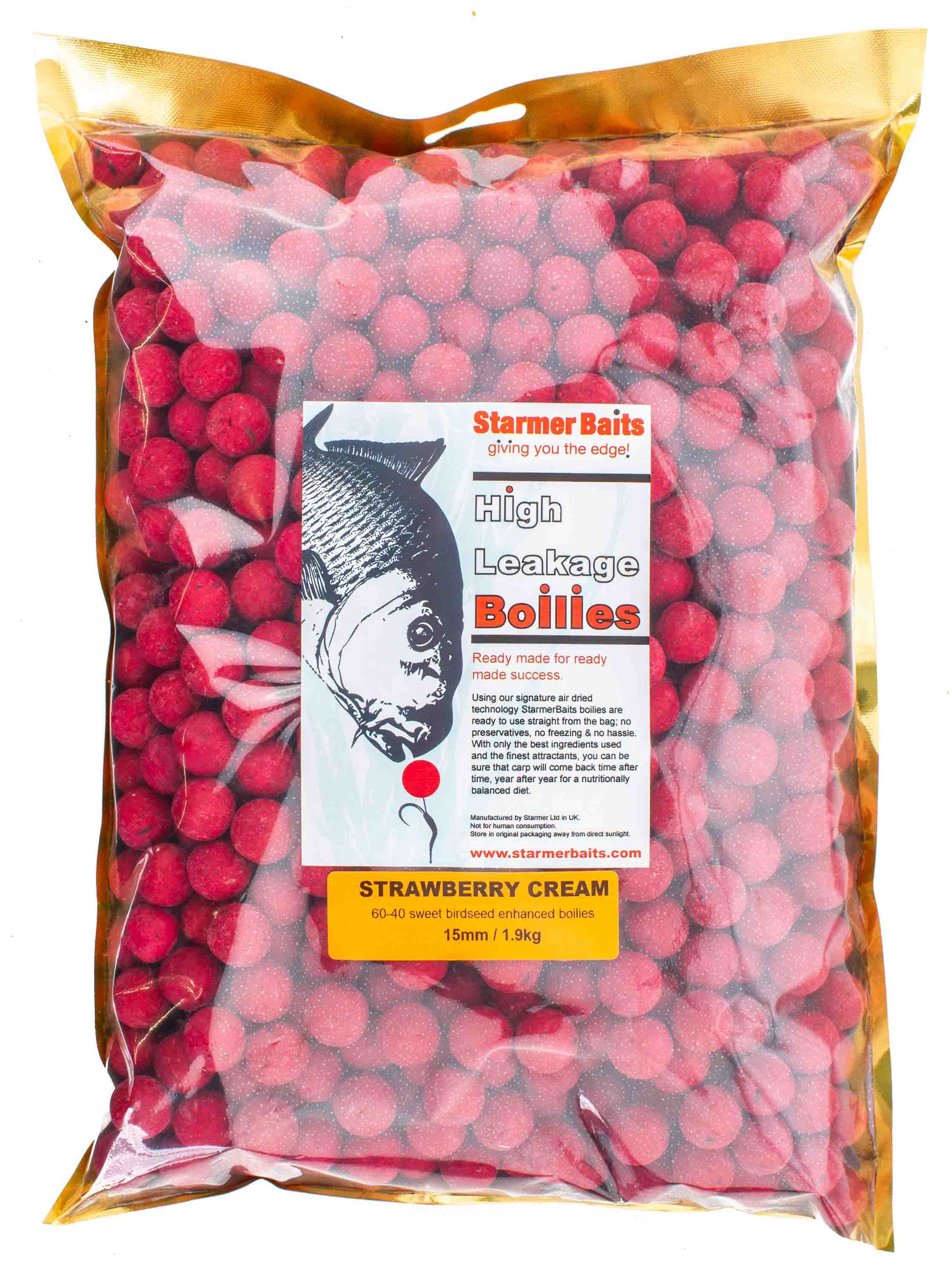 Strawberry cream boilies 15mm