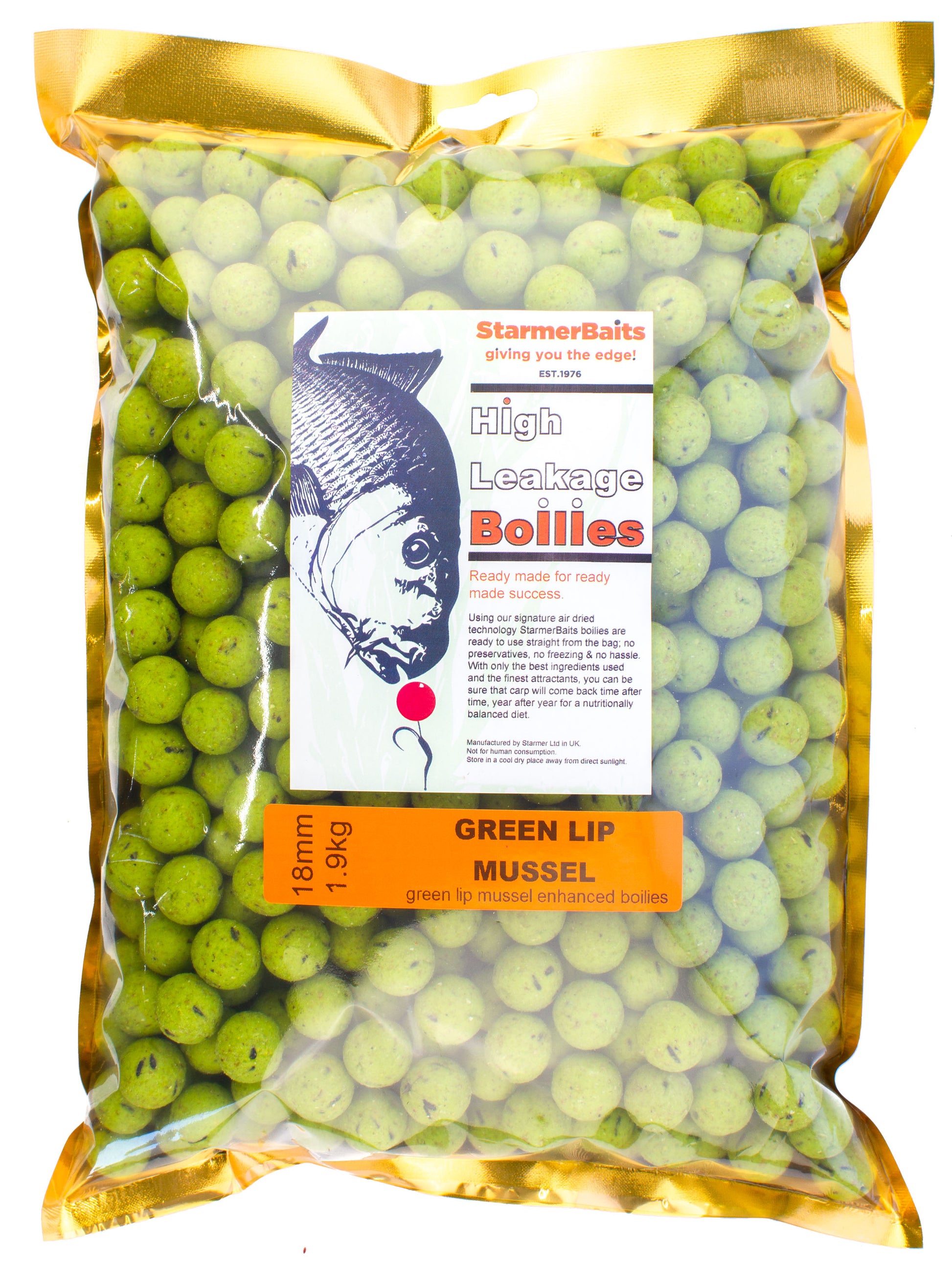 Green lip mussel boilies 18mm