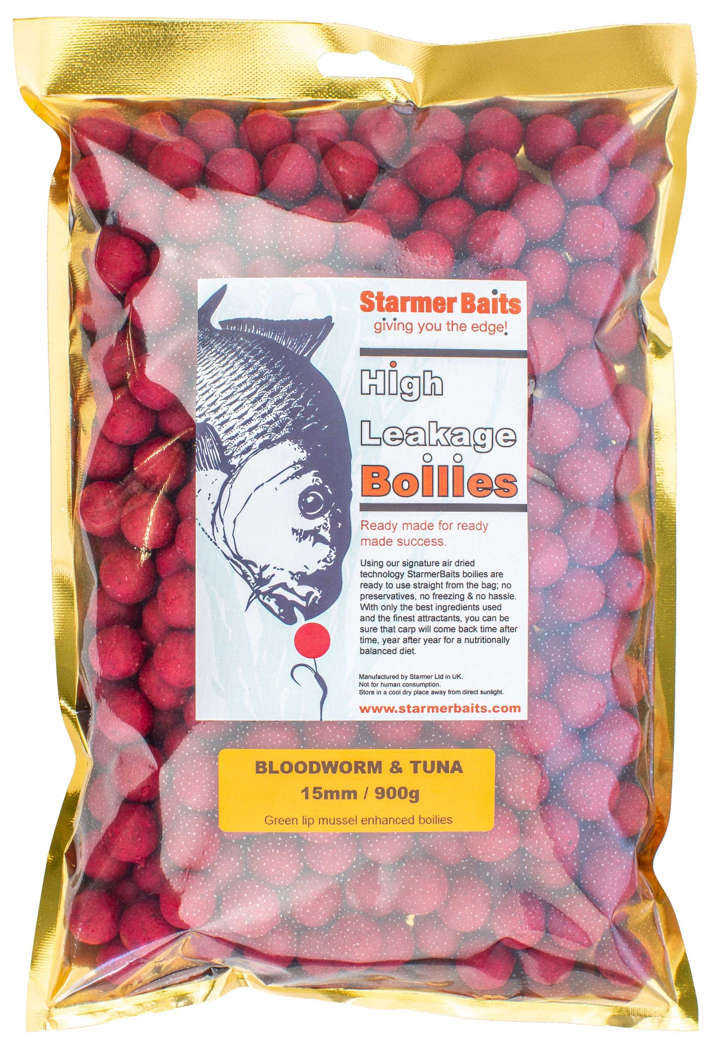 Bloodworm & tuna boilies 15mm