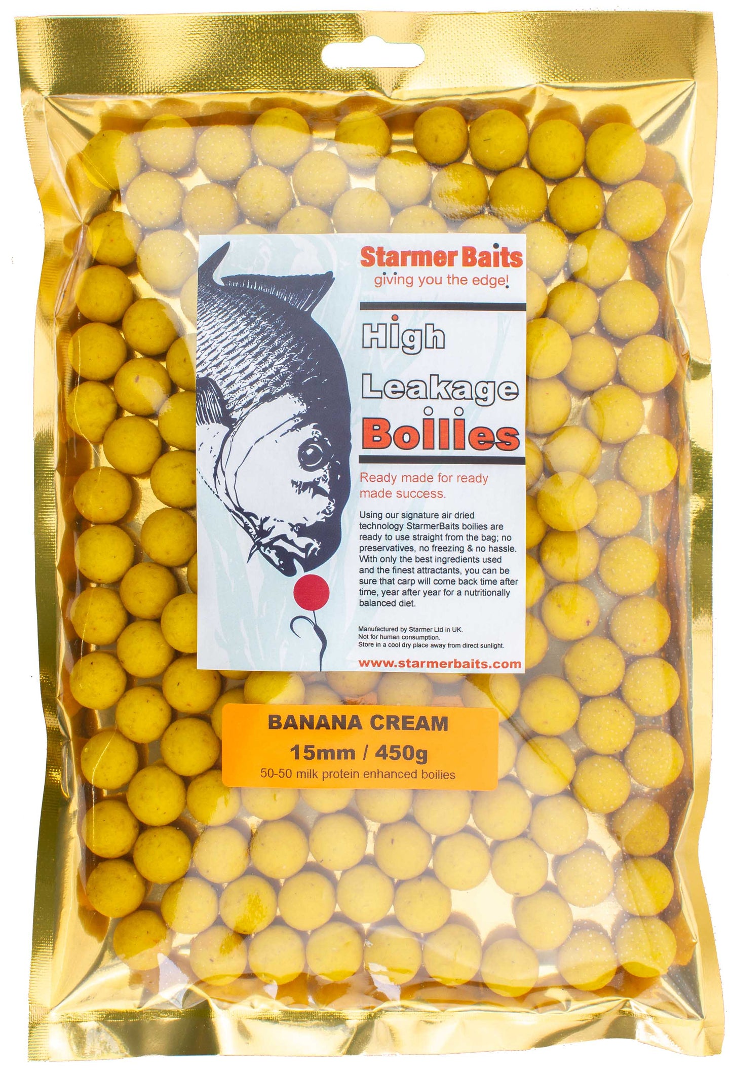 Banana cream boilies 15mm