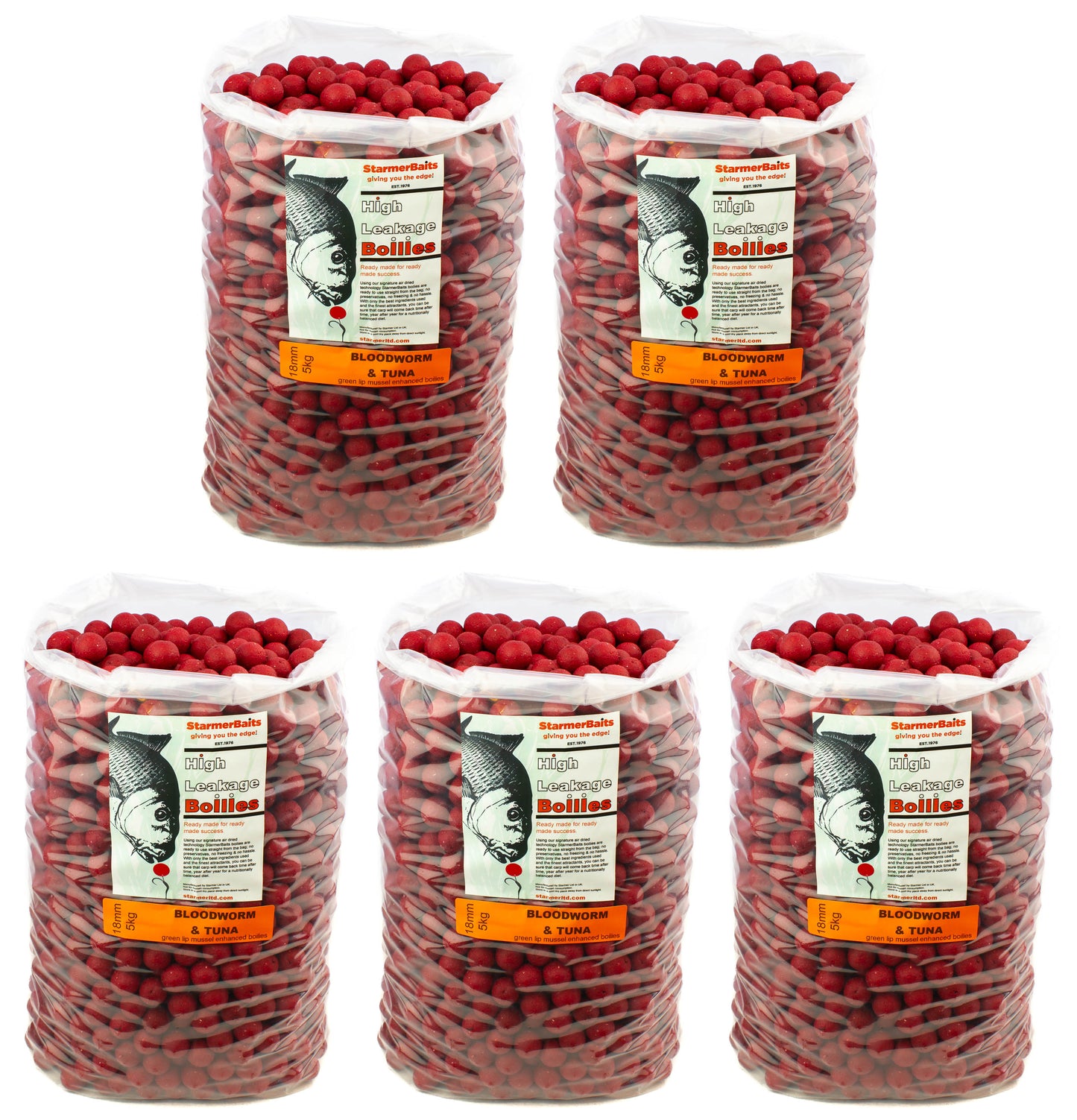 Bloodworm & tuna boilies 18mm
