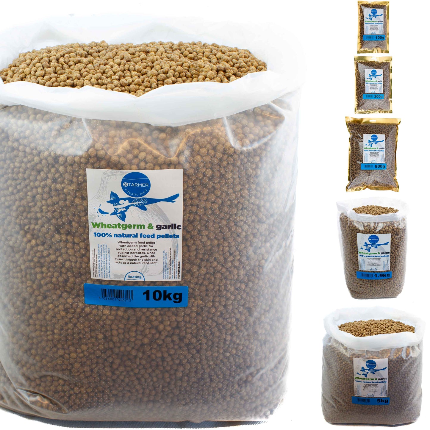 WHEATGERM & GARLIC koi pond feed pellets (ADULT)