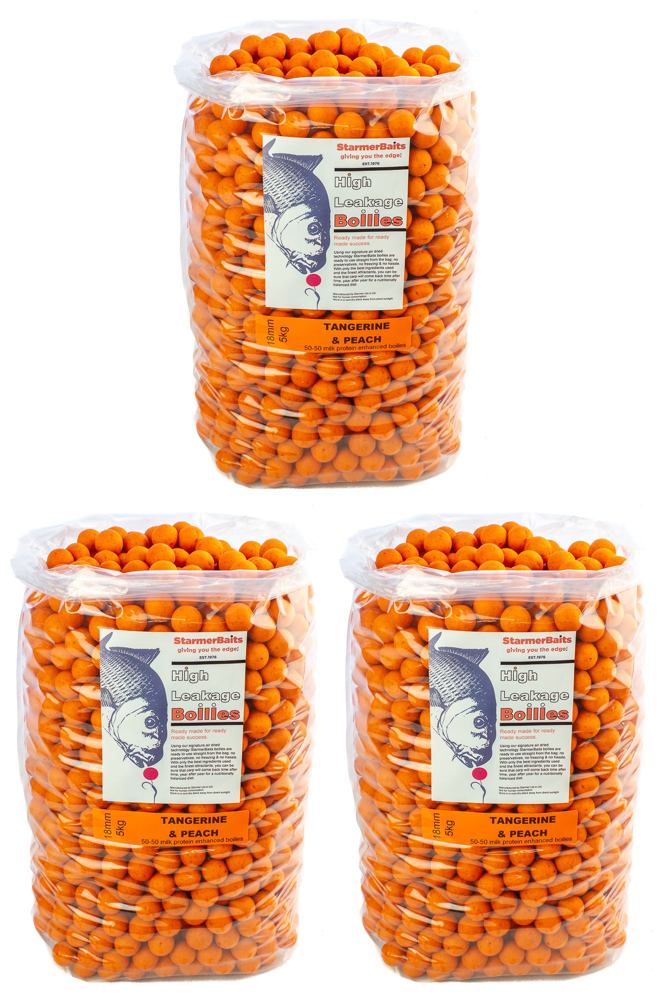 Tangerine peach boilies 18mm