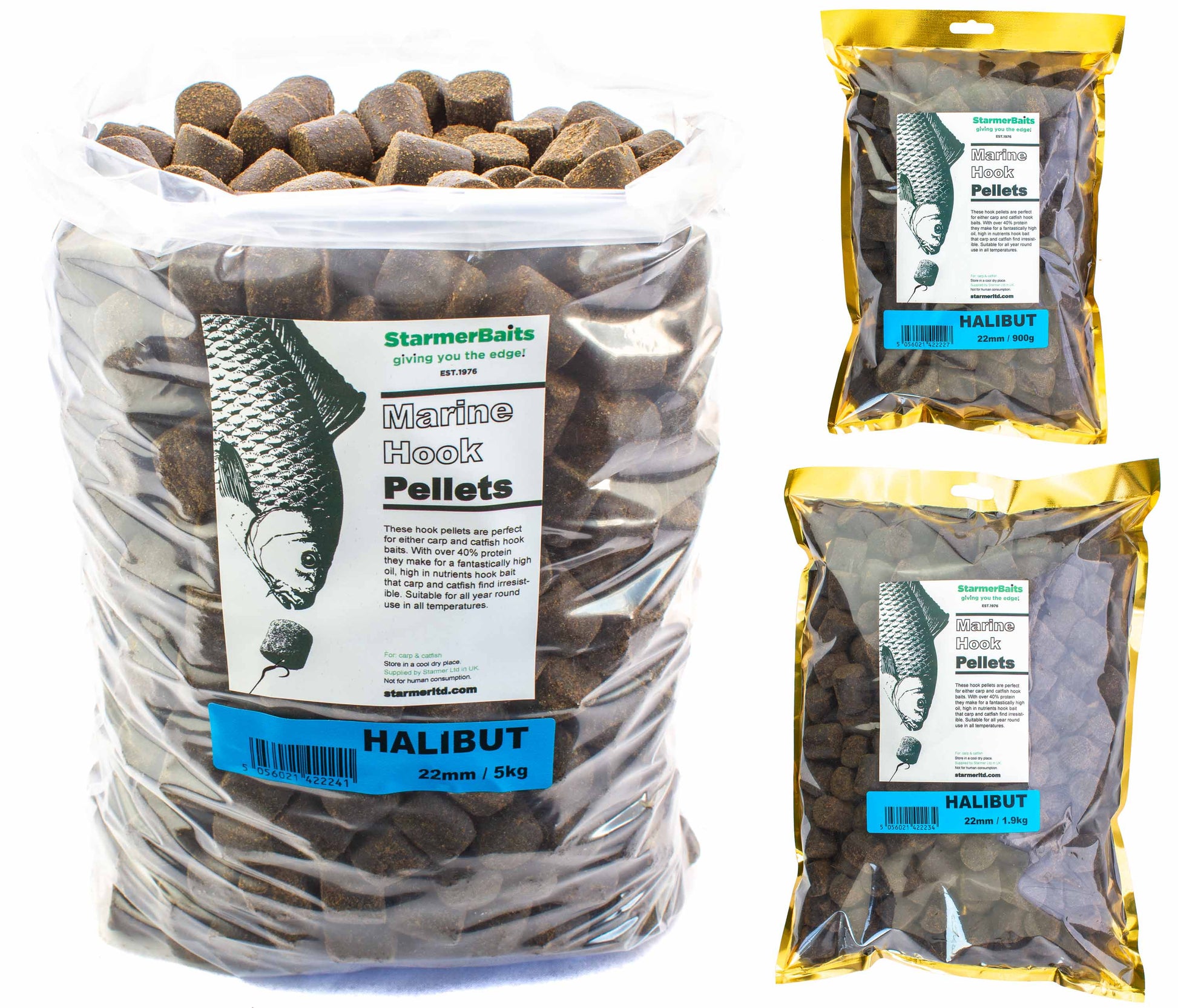 20mm Halibut high oil hook pellets (drilled)