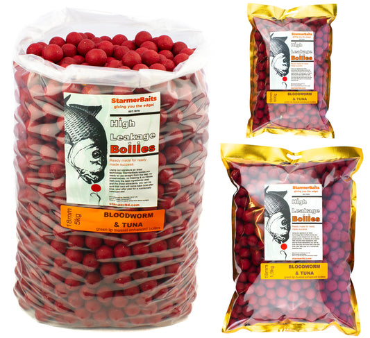 Bloodworm & tuna boilies 18mm