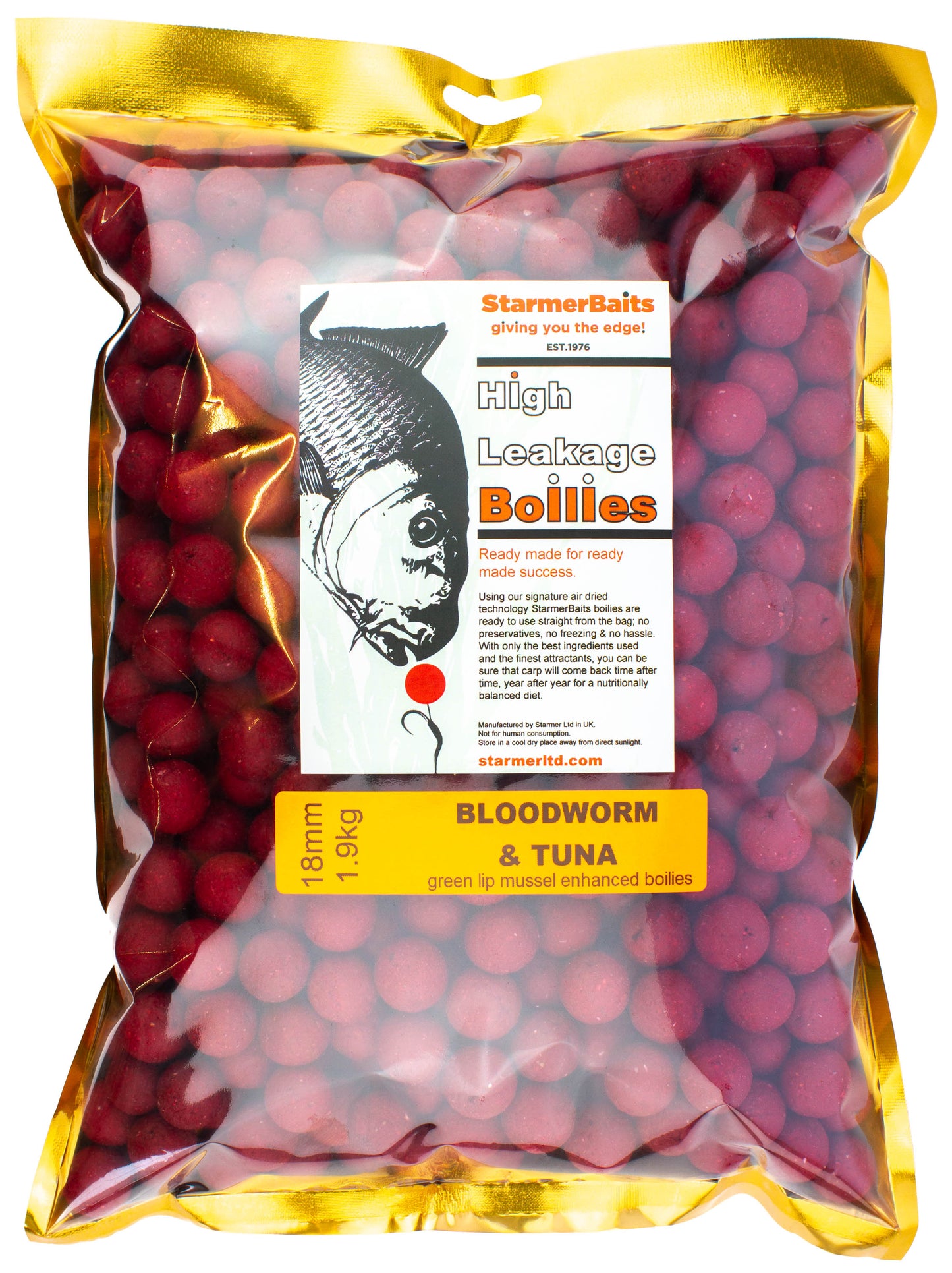 Bloodworm & tuna boilies 18mm