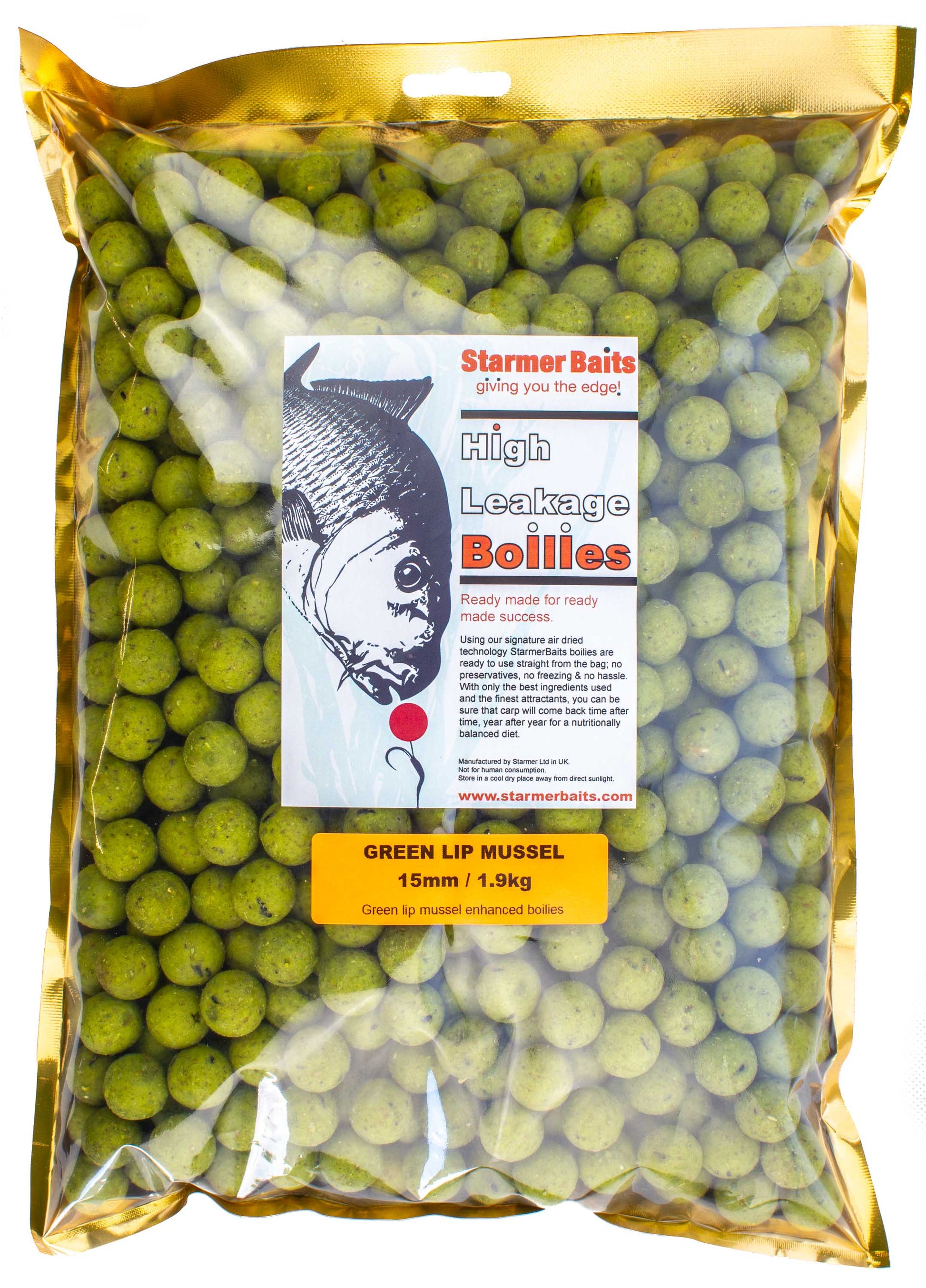 Green lip mussel boilies 15mm