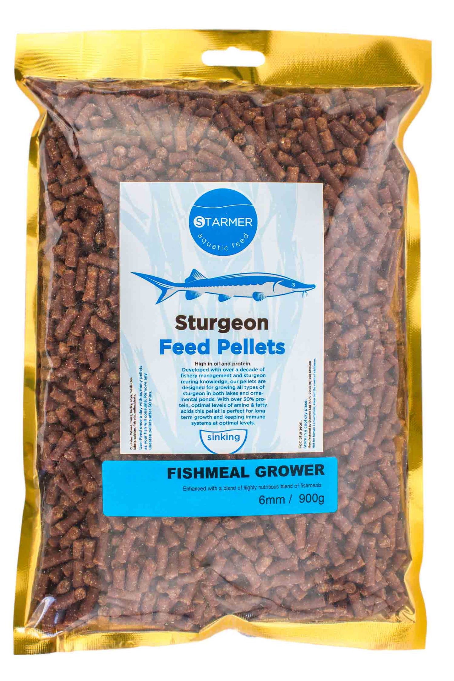 6mm Sturgeon feed pellets fishmeal grower