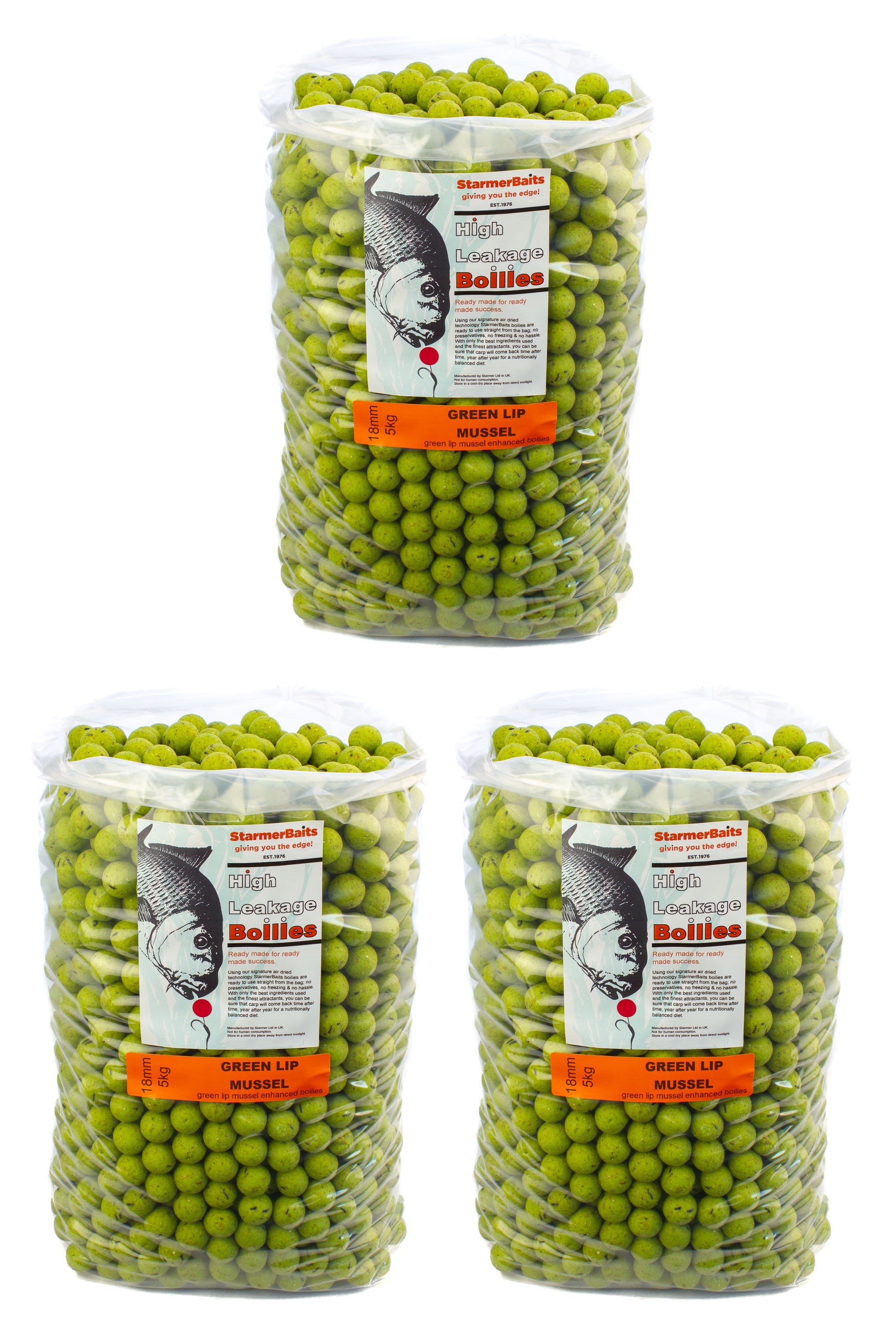 Green lip mussel boilies 18mm