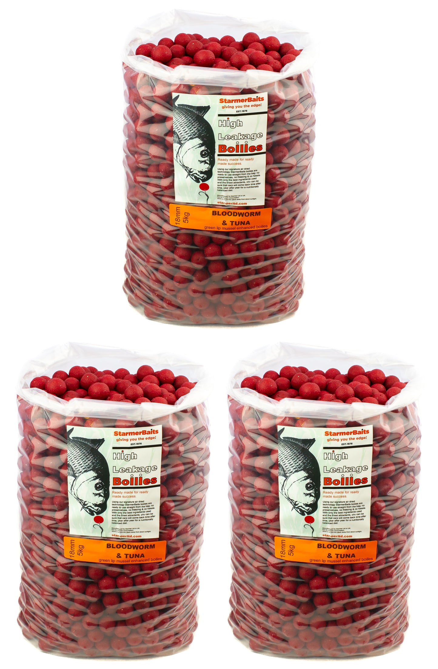 Bloodworm & tuna boilies 18mm