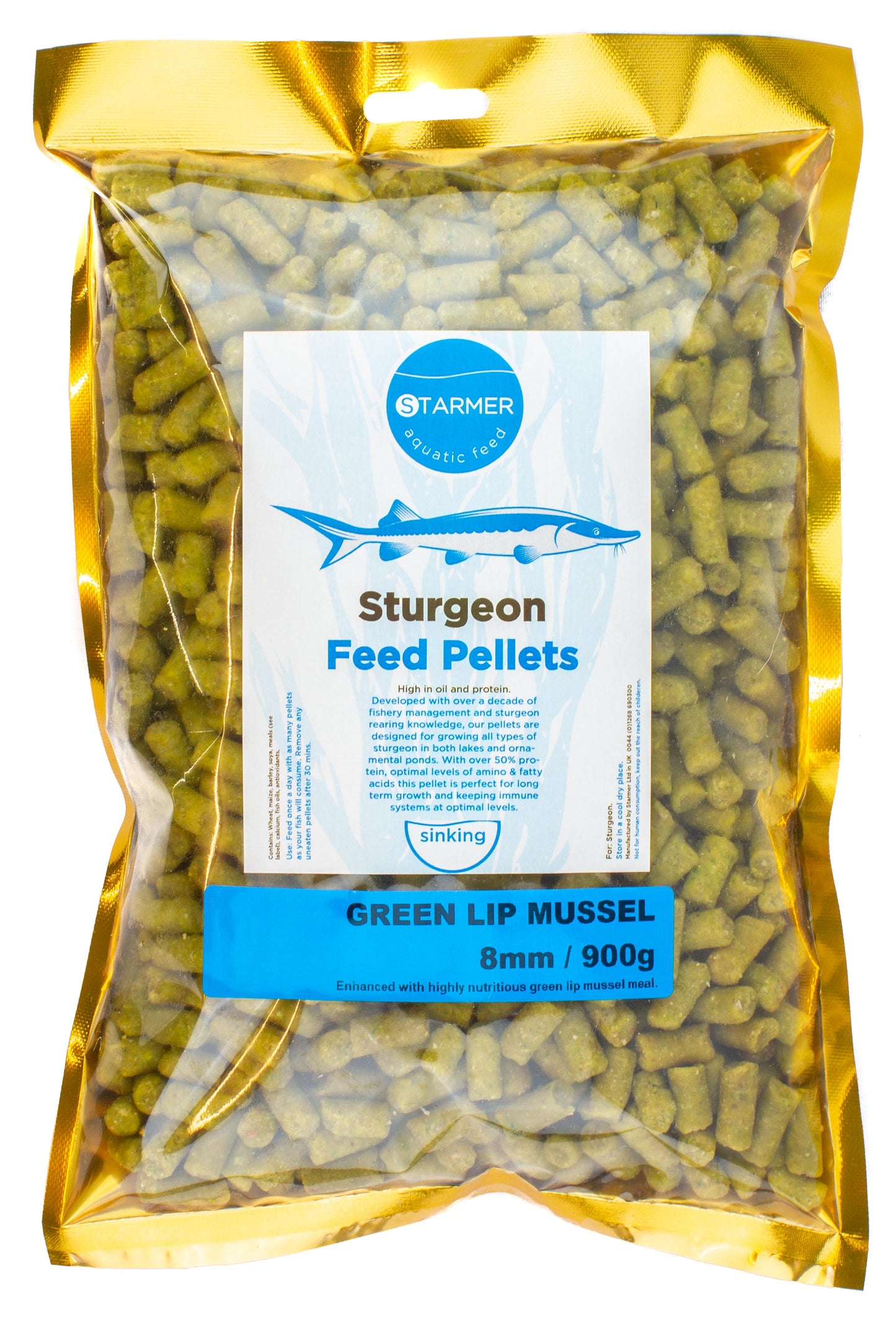8mm GREEN LIP MUSSEL sturgeon pellets