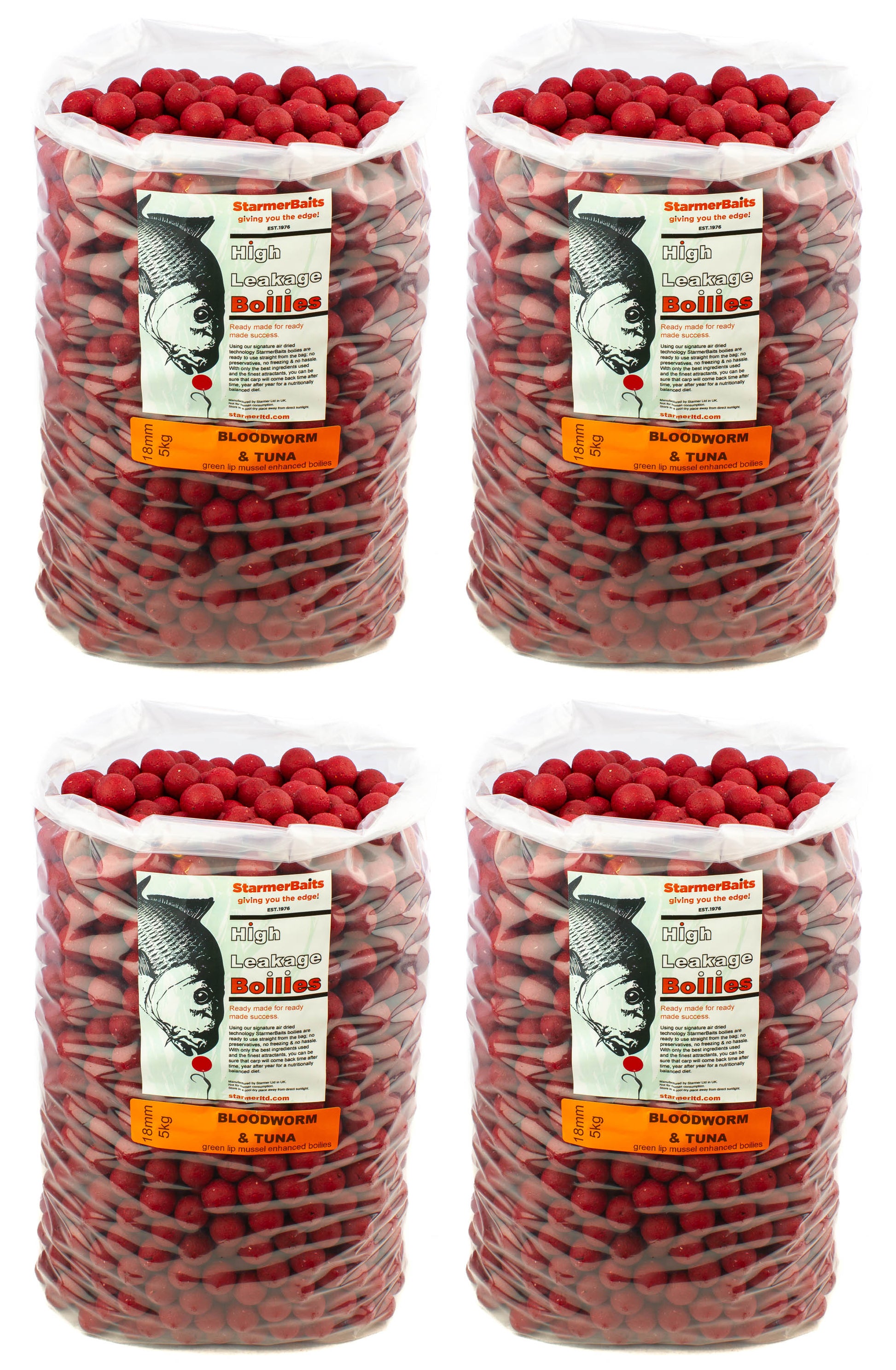 Bloodworm & tuna boilies 18mm
