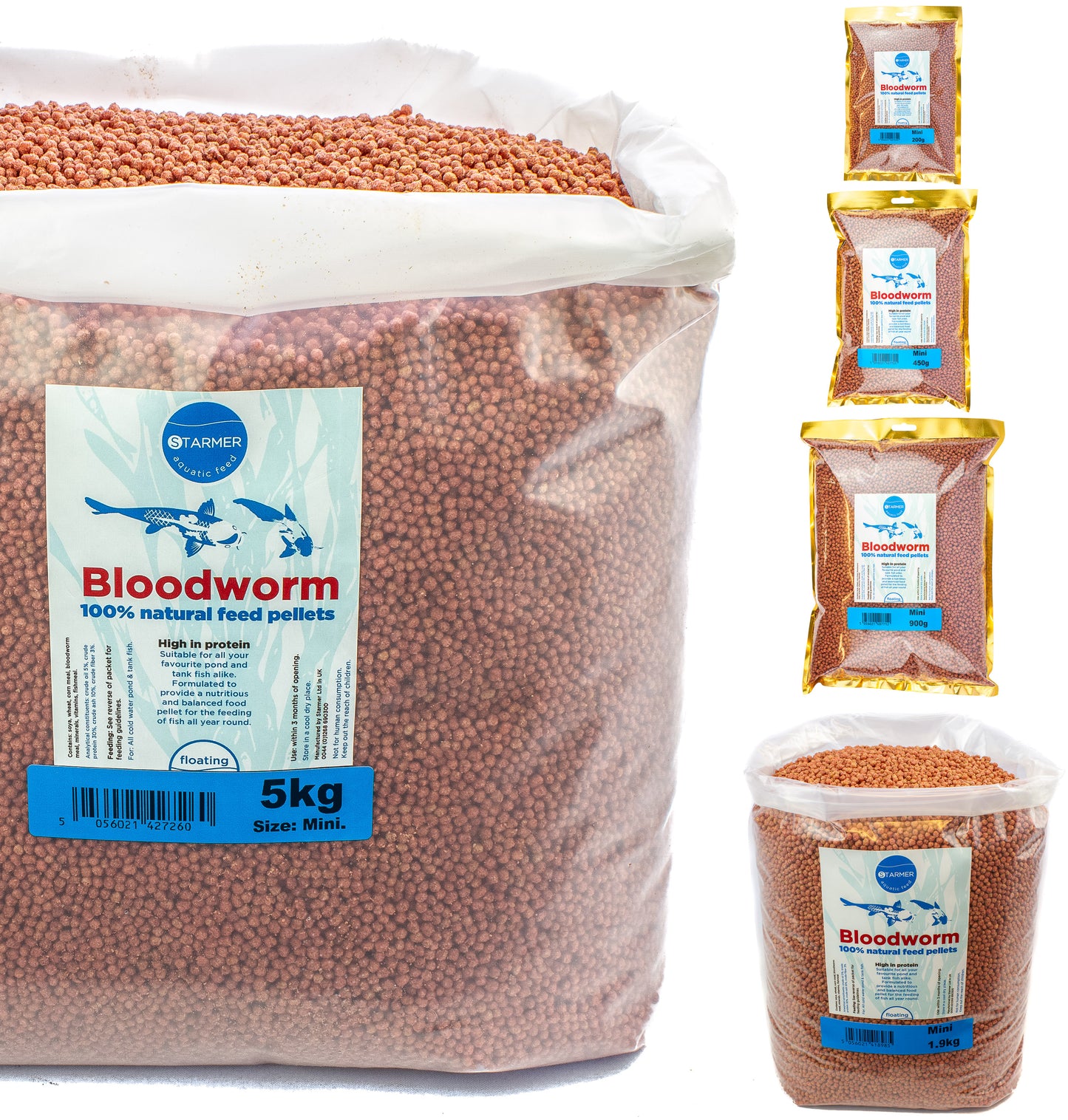 BLOODWORM pond feed pellets (mini)