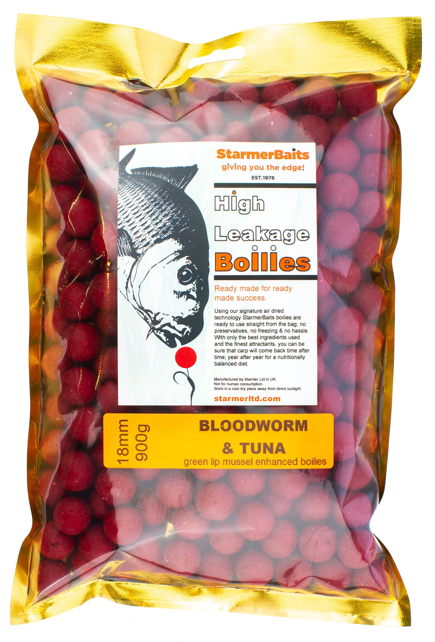 Bloodworm & tuna boilies 18mm
