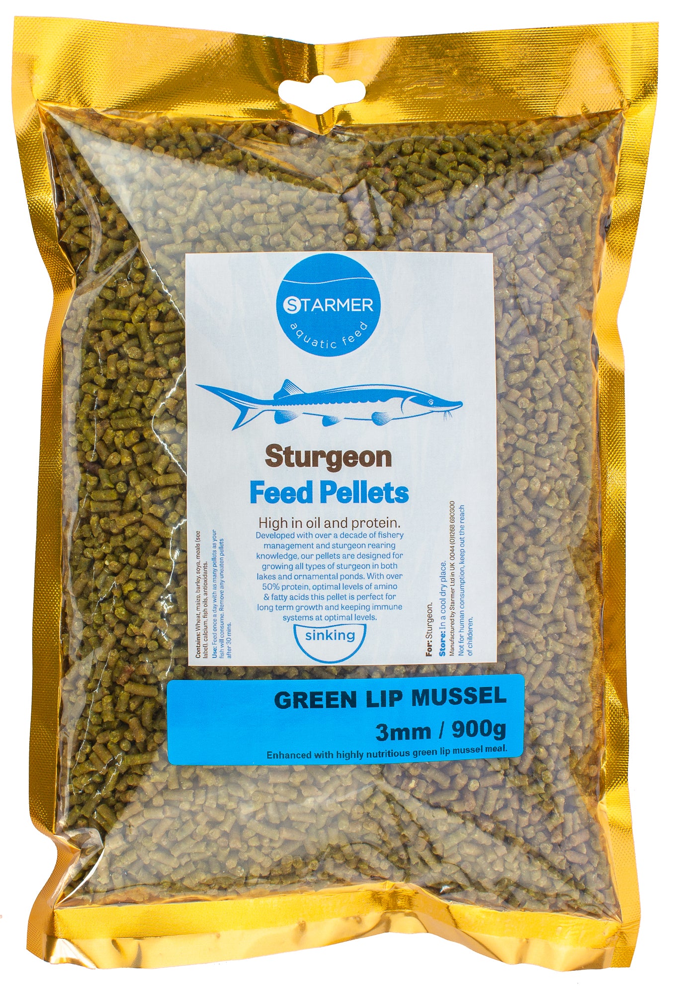 3mm GREEN LIP MUSSEL sturgeon pellets