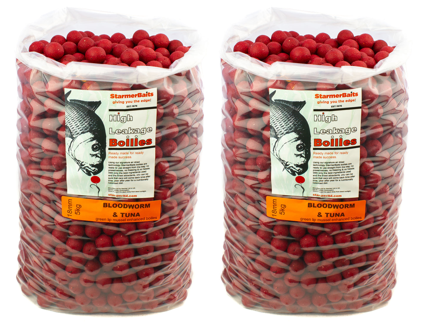 Bloodworm & tuna boilies 18mm