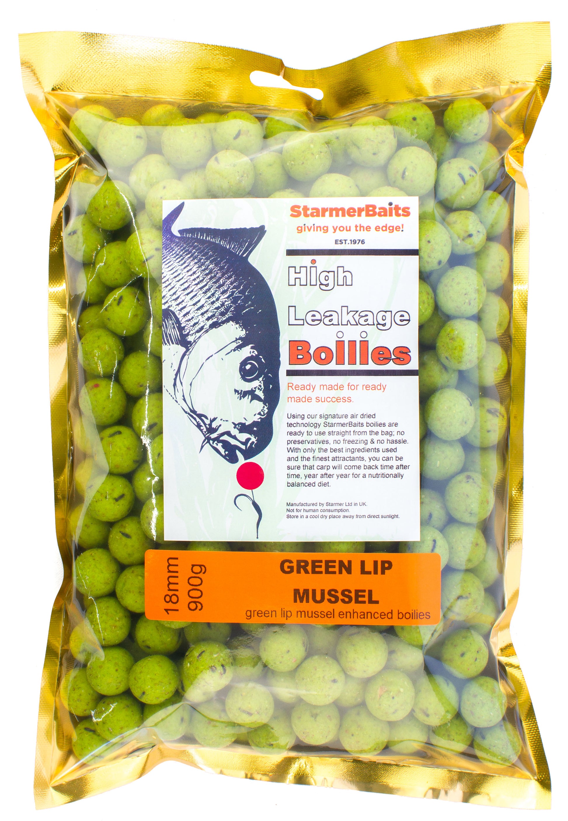 Green lip mussel boilies 18mm