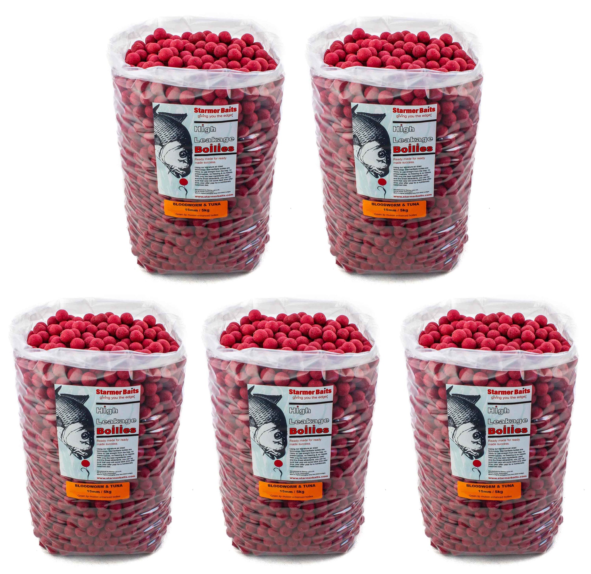 Bloodworm & tuna boilies 15mm