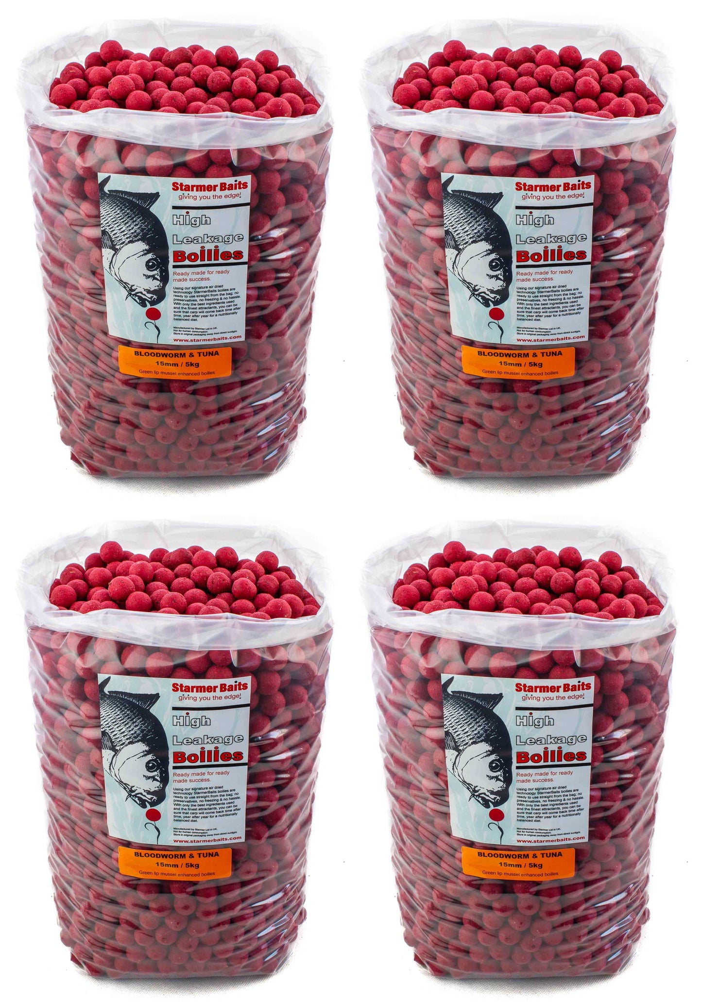 Bloodworm & tuna boilies 15mm