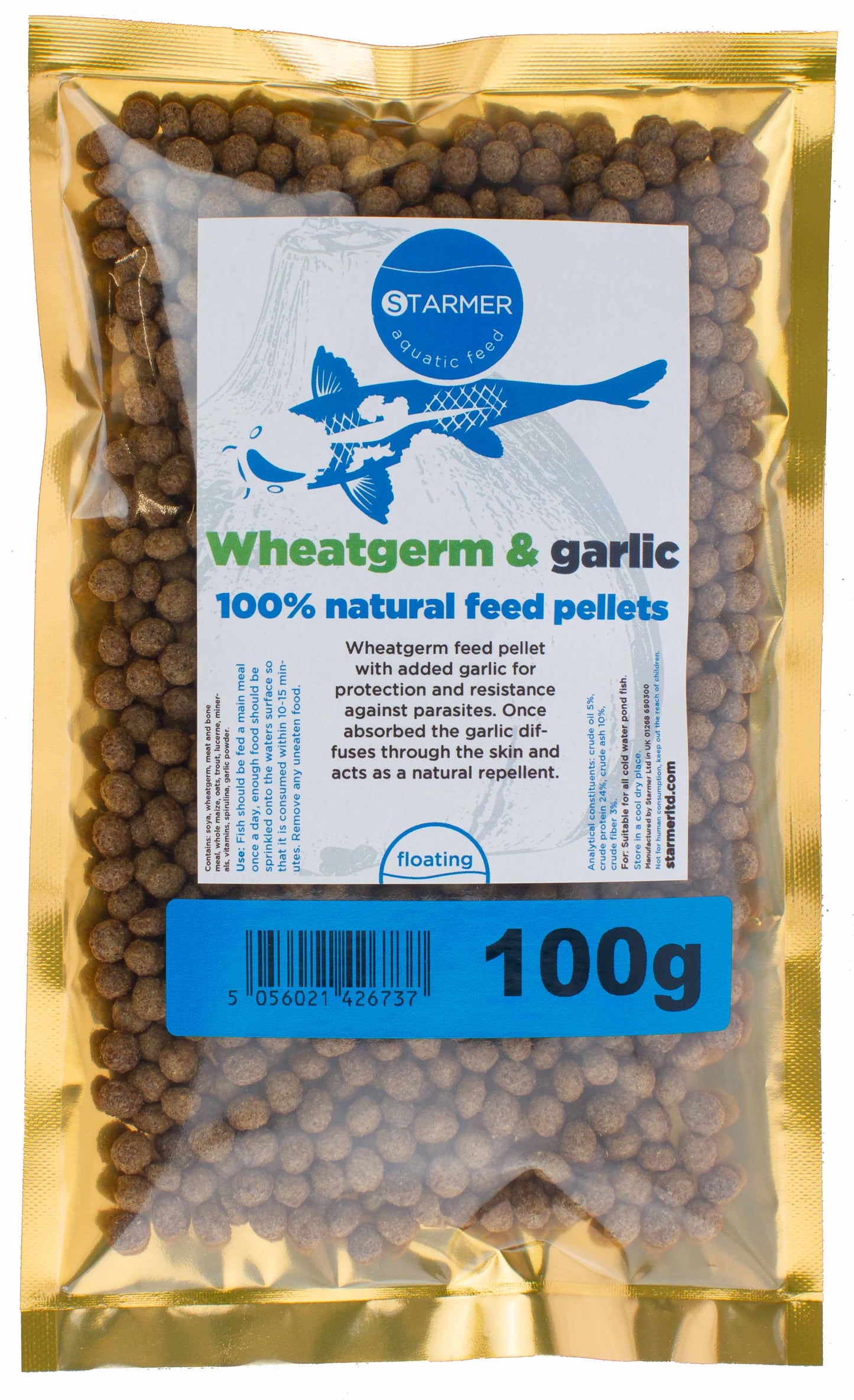 WHEATGERM & GARLIC koi pond feed pellets (ADULT)