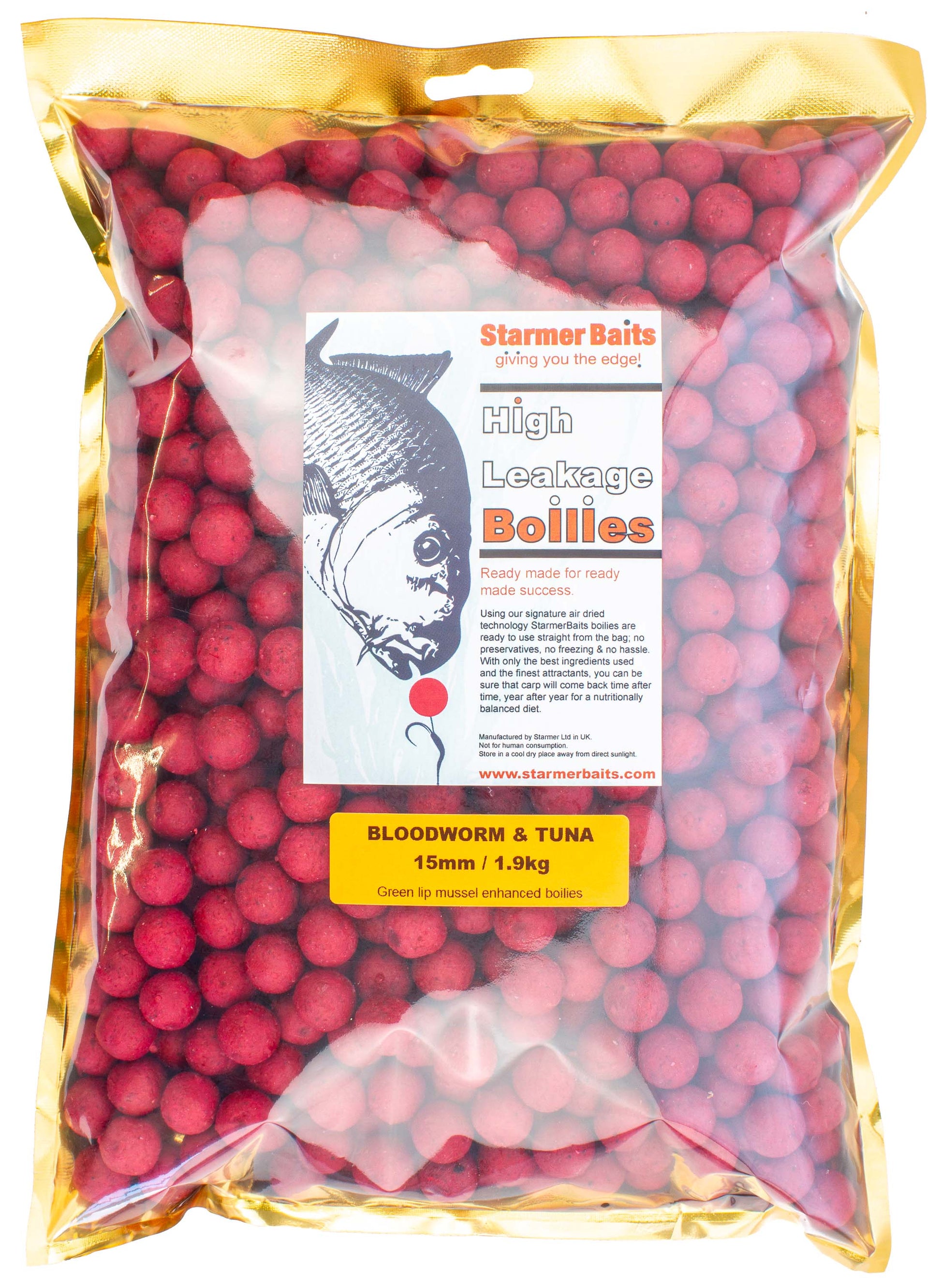 Bloodworm & tuna boilies 15mm