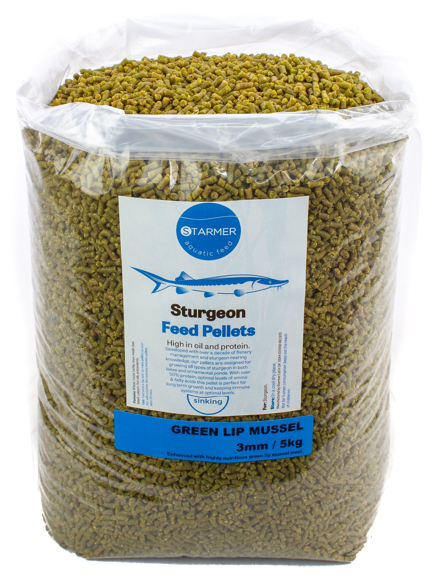 3mm GREEN LIP MUSSEL sturgeon pellets