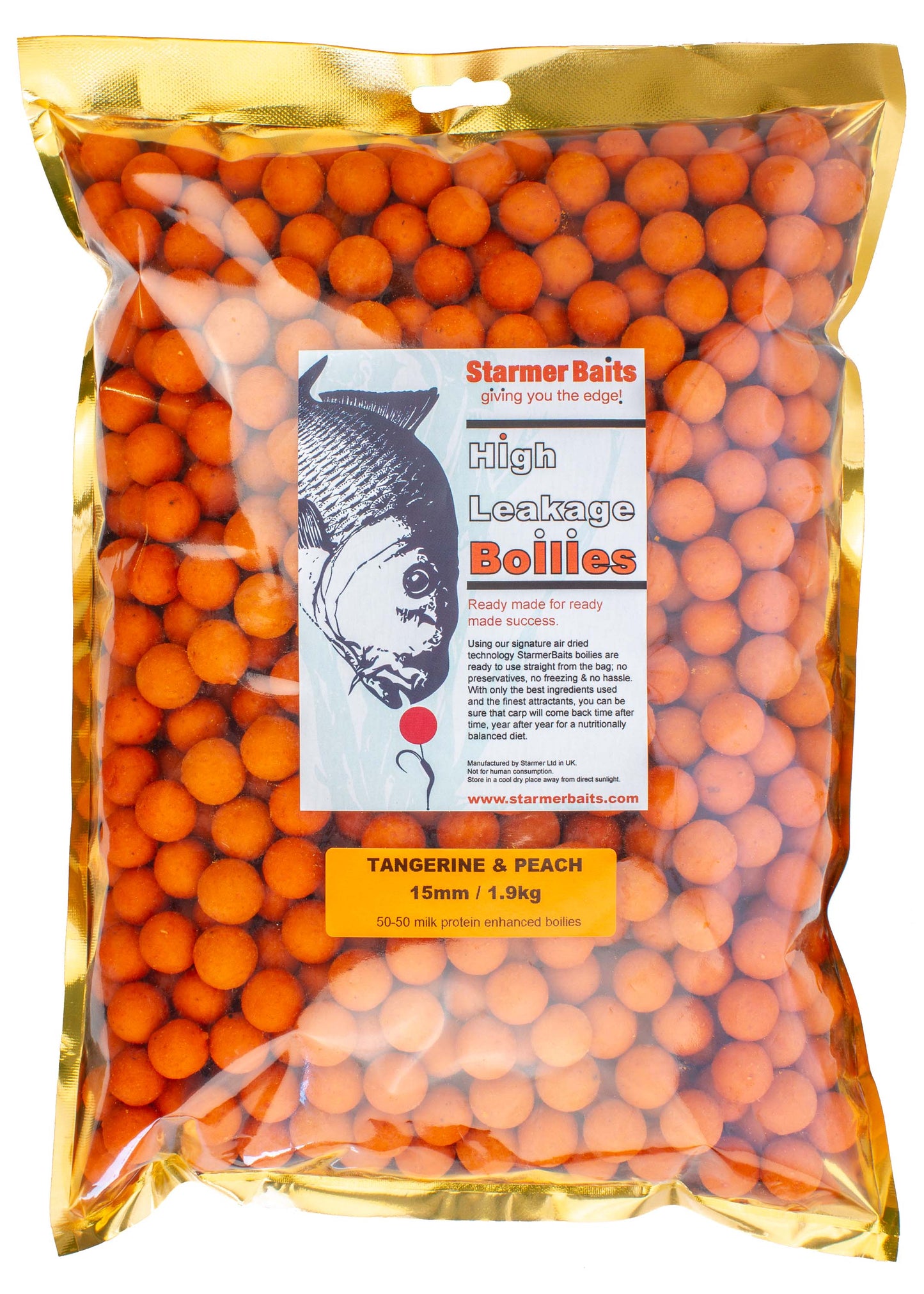 Tangerine & peach boilies 15mm