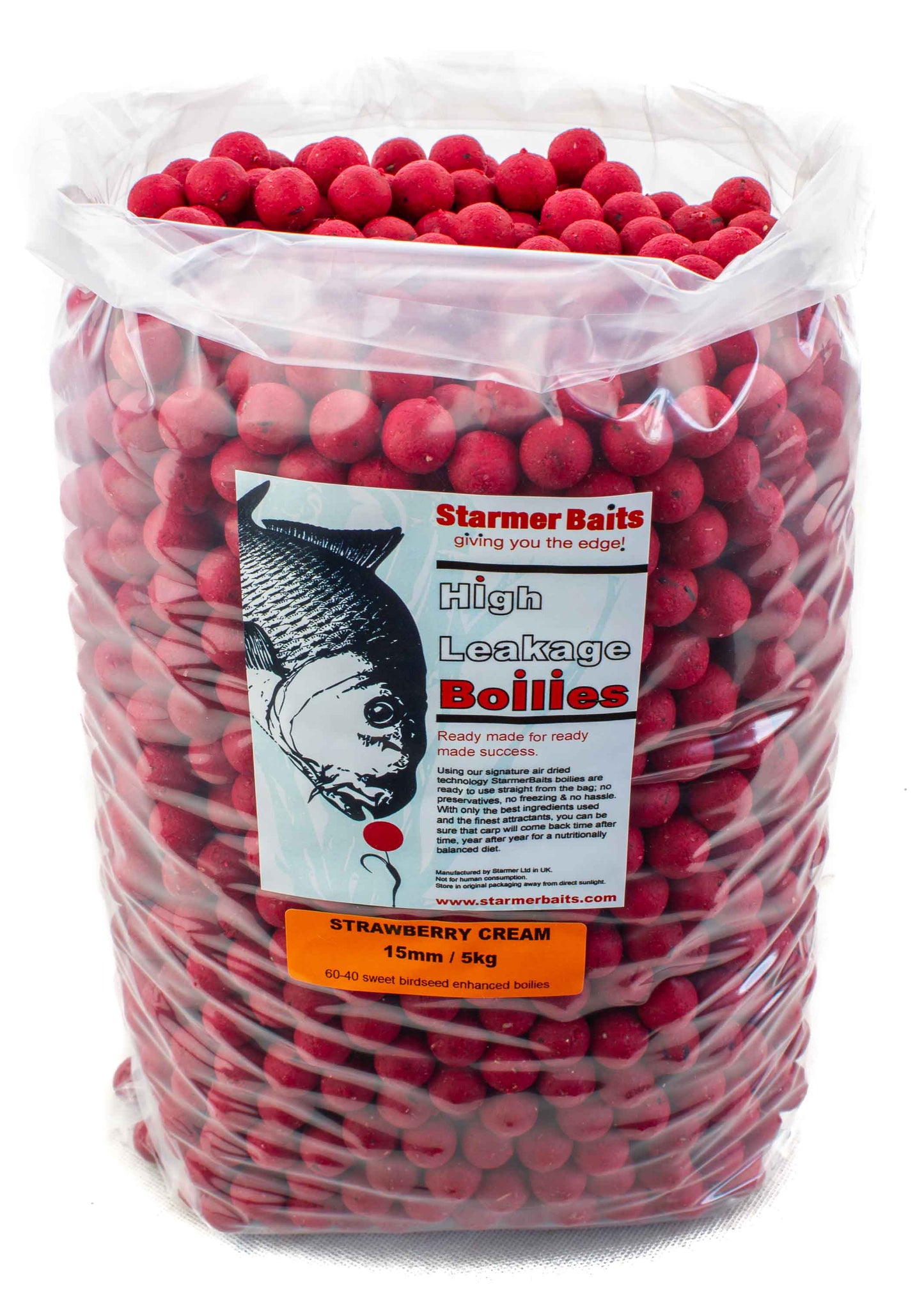 Strawberry cream boilies 15mm