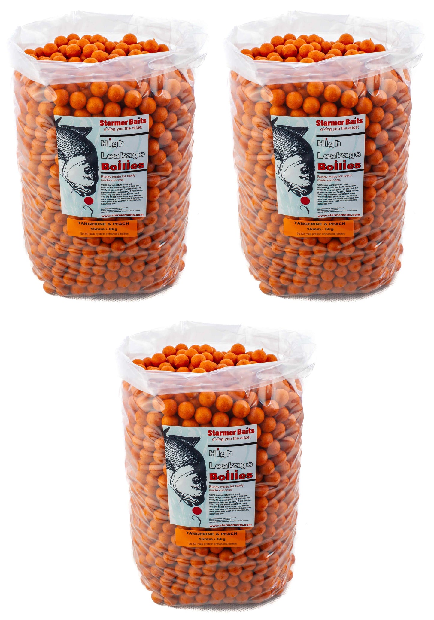 Tangerine & peach boilies 15mm