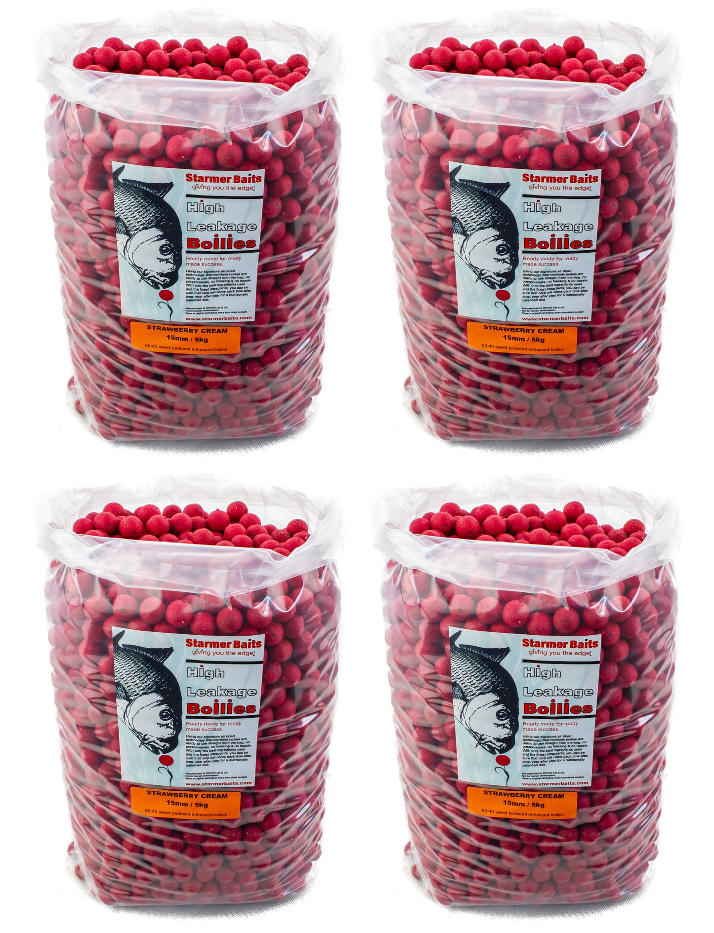 Strawberry cream boilies 15mm