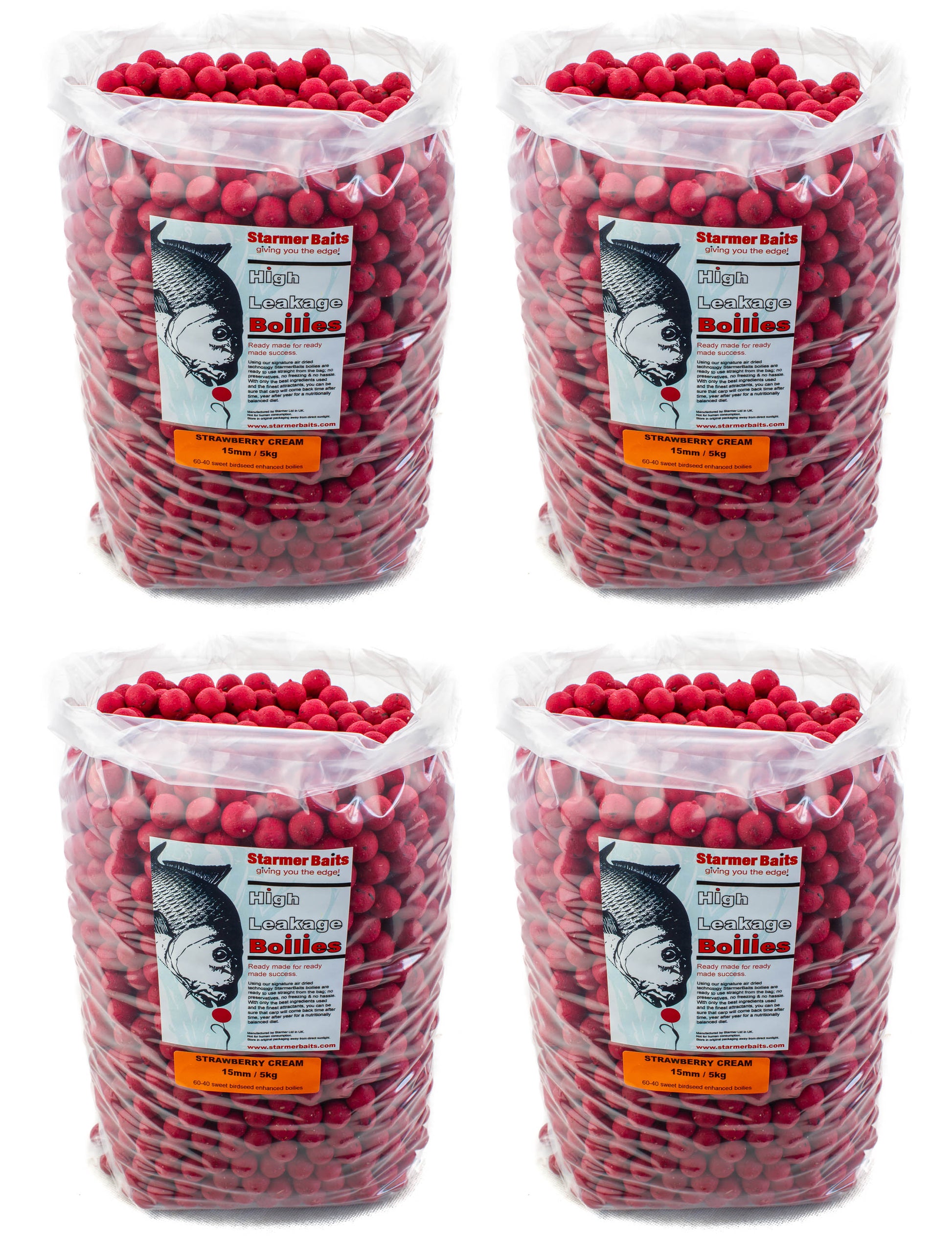 Strawberry cream boilies 15mm