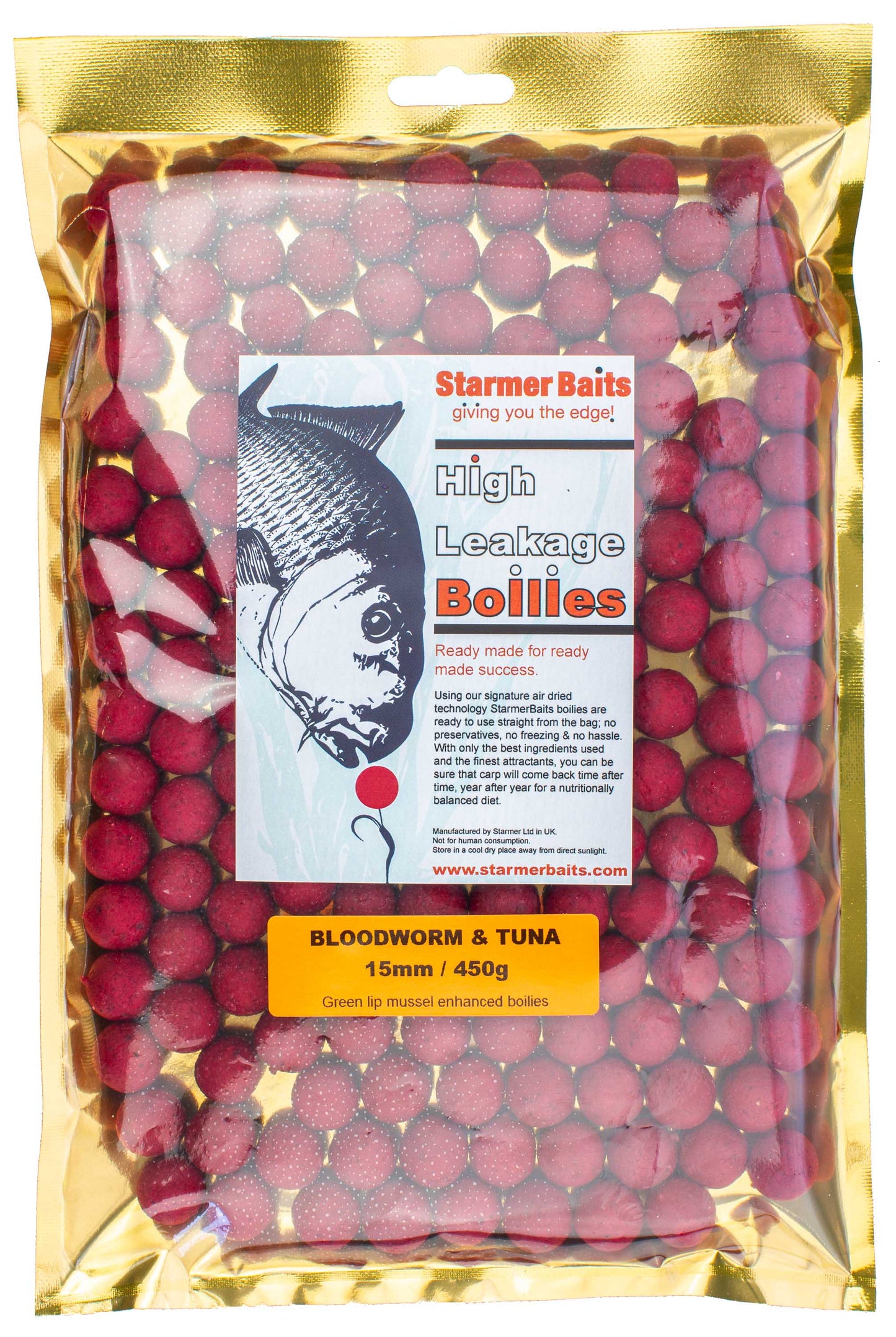 Bloodworm & tuna boilies 15mm