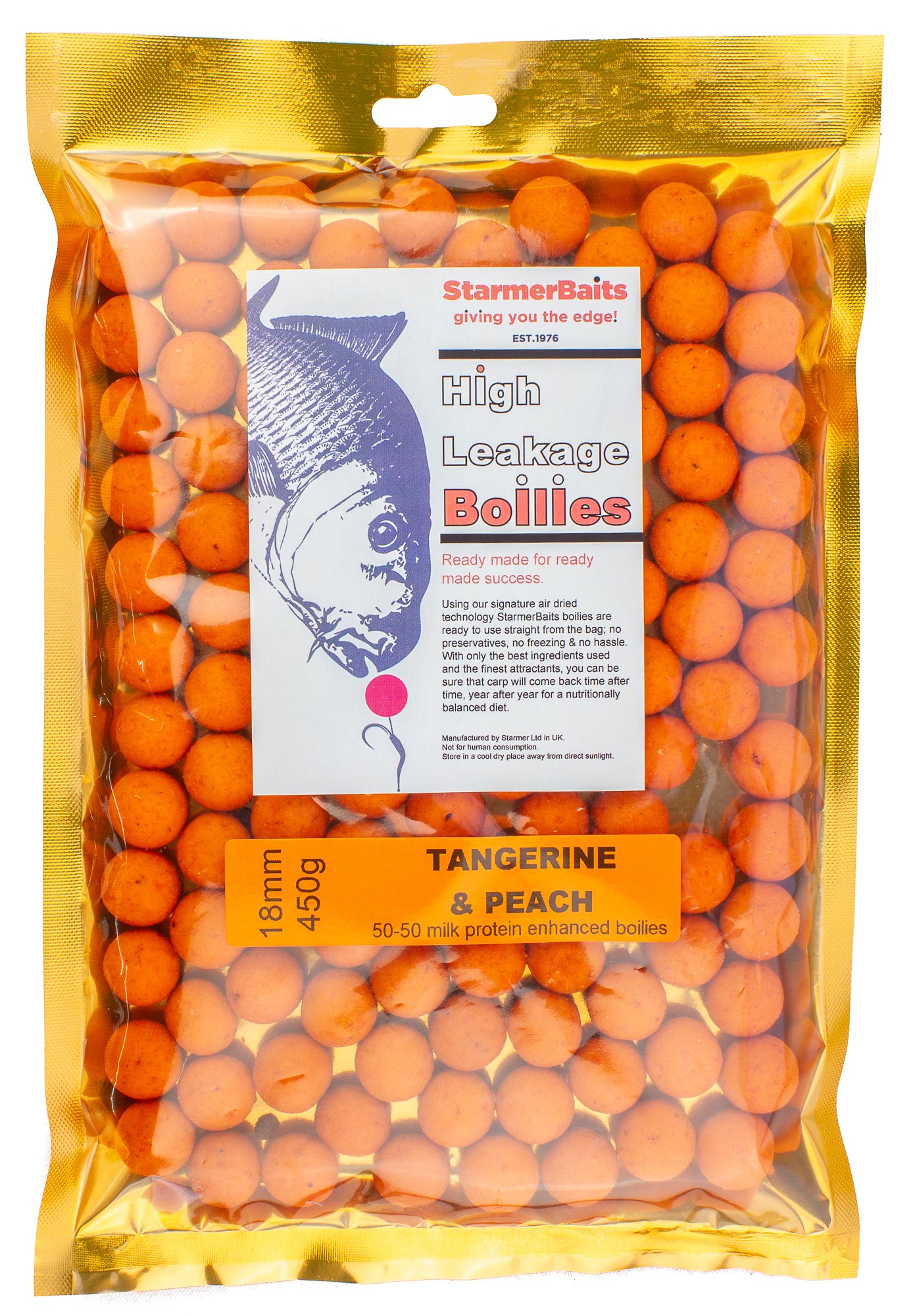 Tangerine peach boilies 18mm